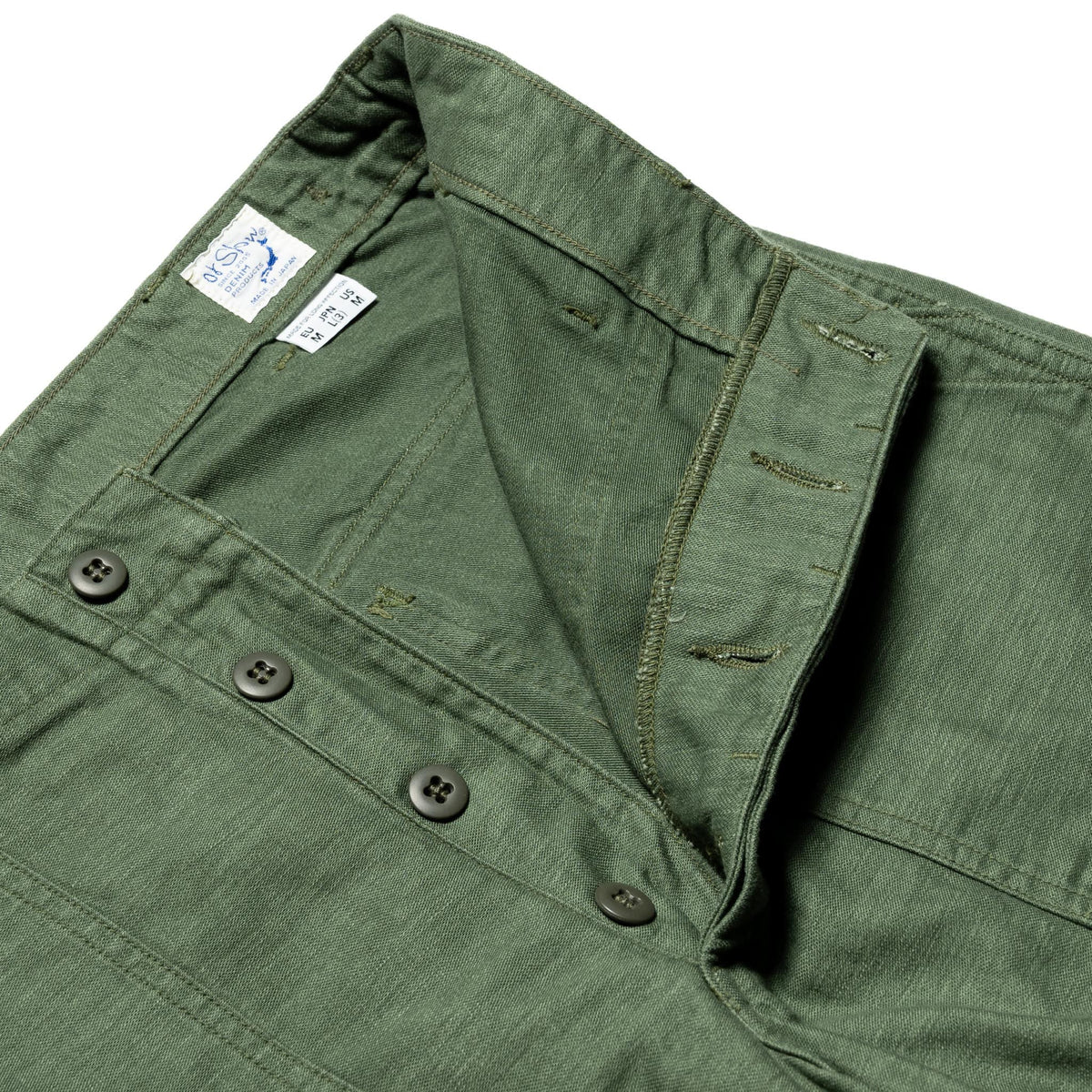 orSlow 01-5002-16 U.S. Army Fatigue Pants (Regular Fit) Green 