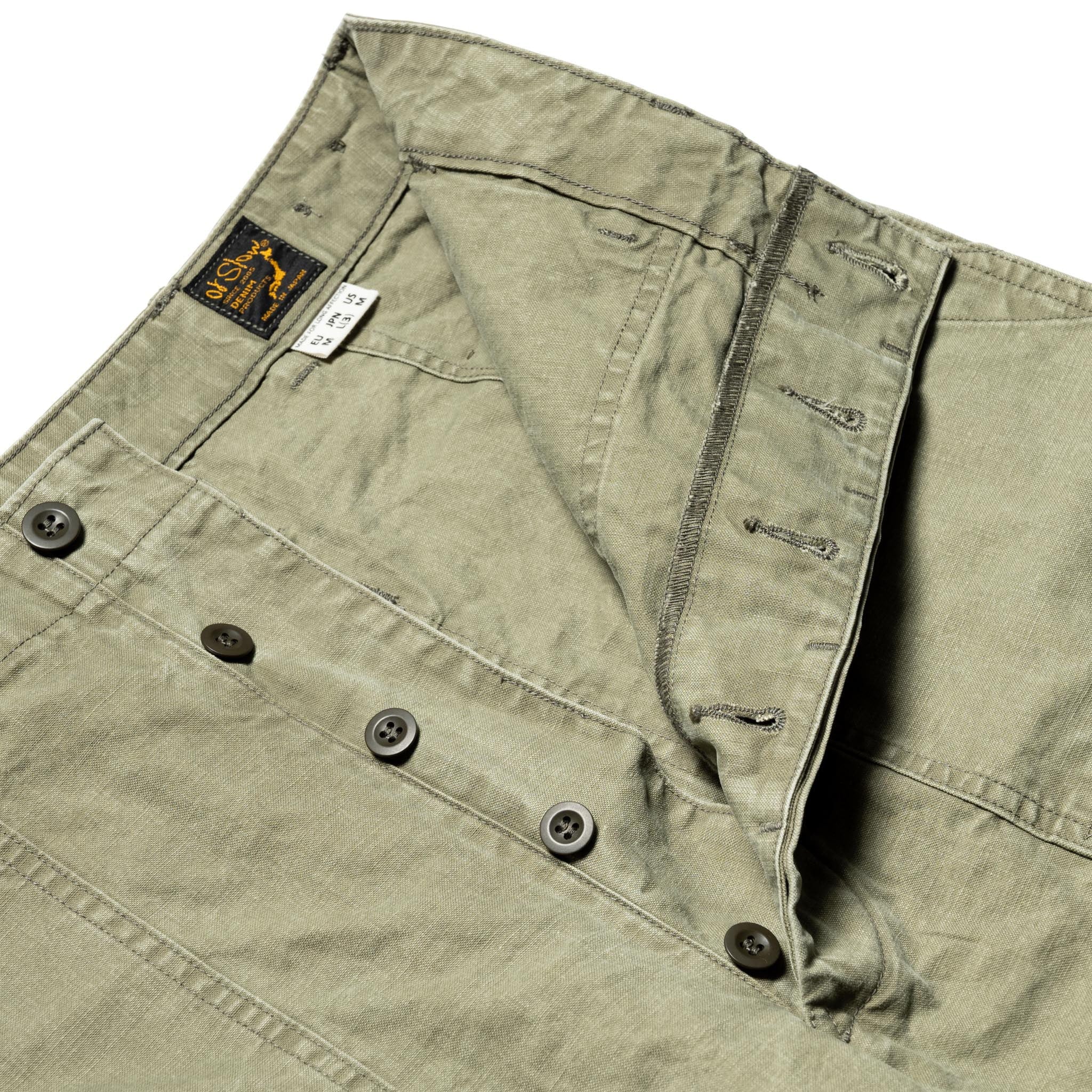 orSlow 01-7103-M16 Summer Fatigue Shorts Green | BlackBlue