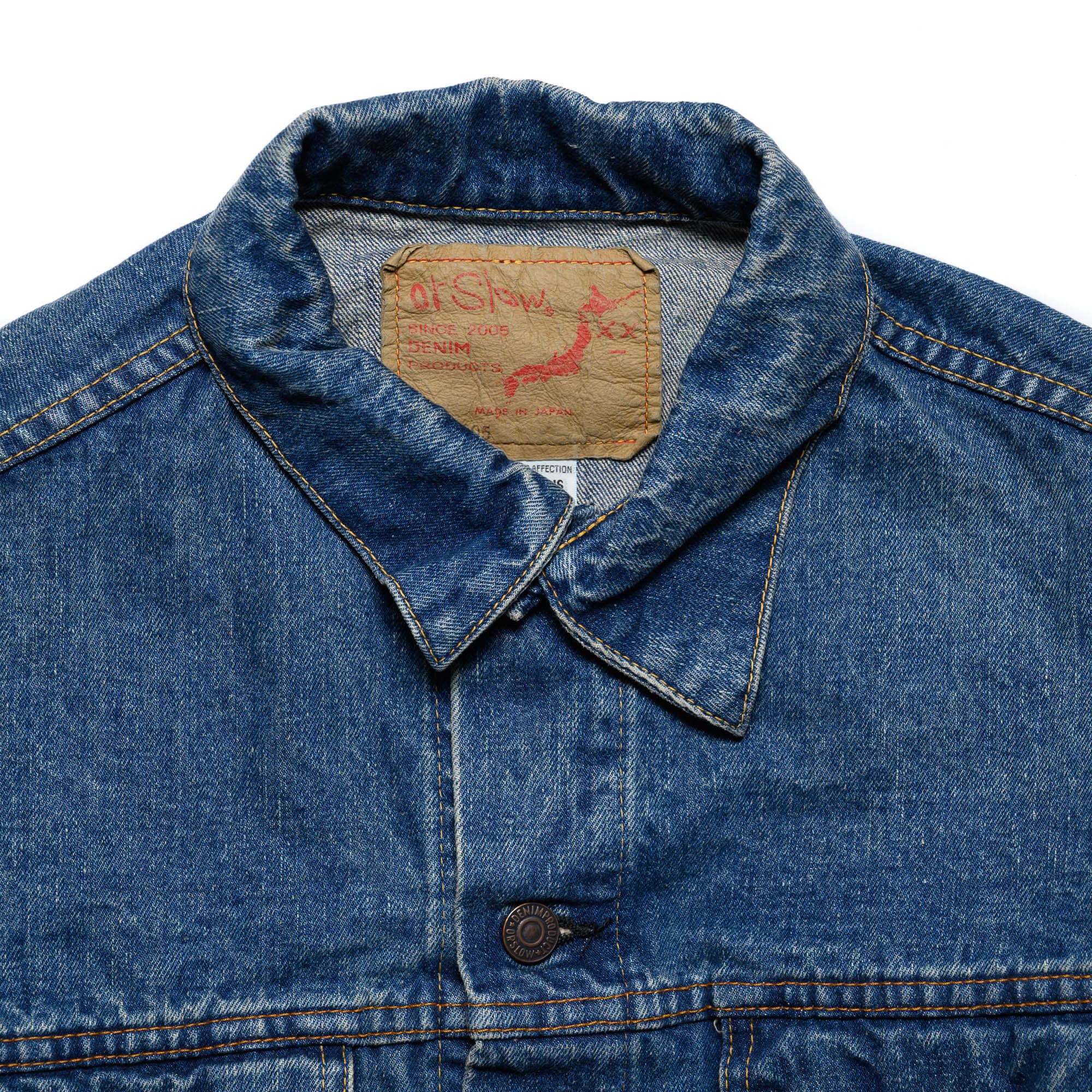 orSlow Type 3 1960's Denim Jacket Used Wash Collar Detail