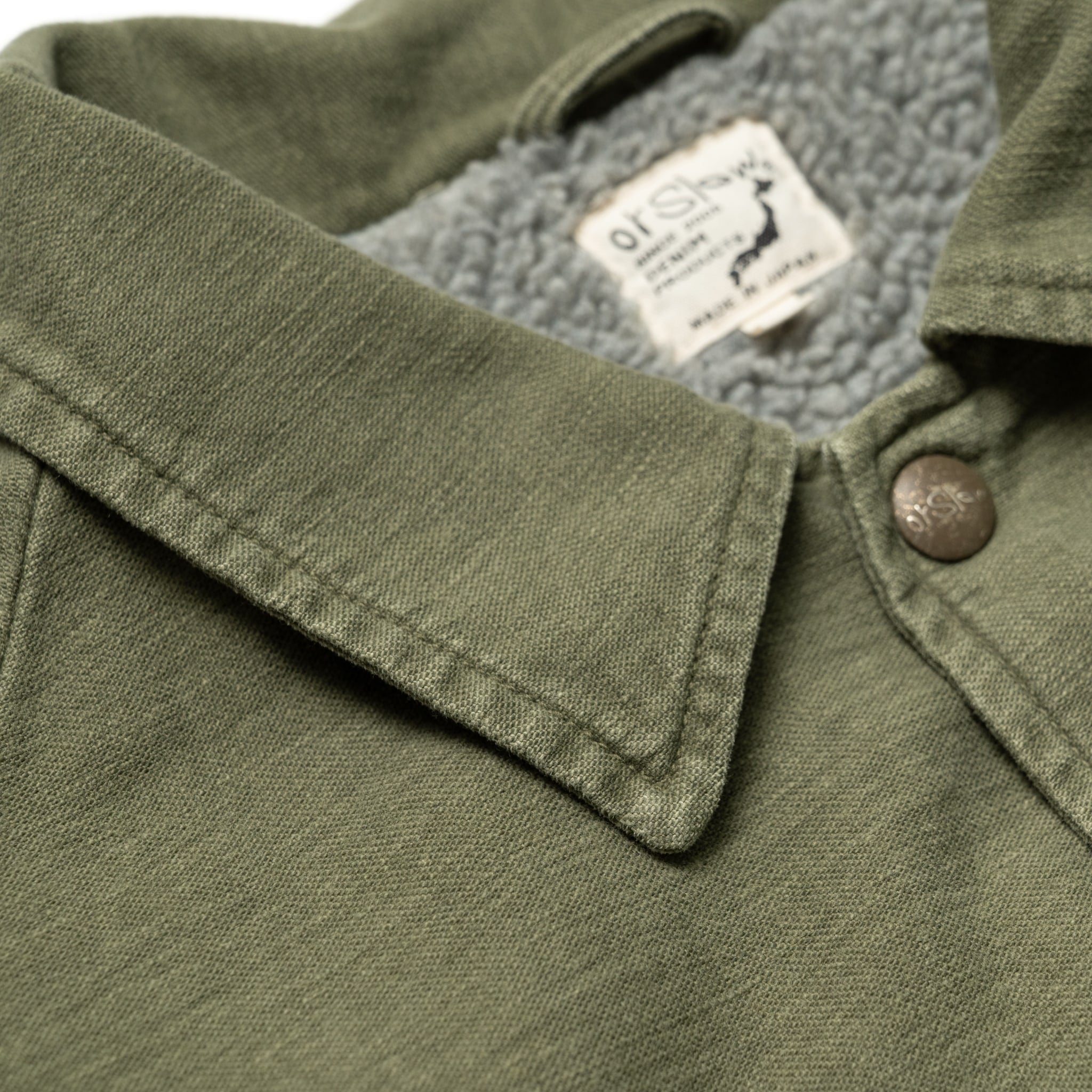 Vintage Washed Coach Jacket With Fleece Lining - Dark Olive