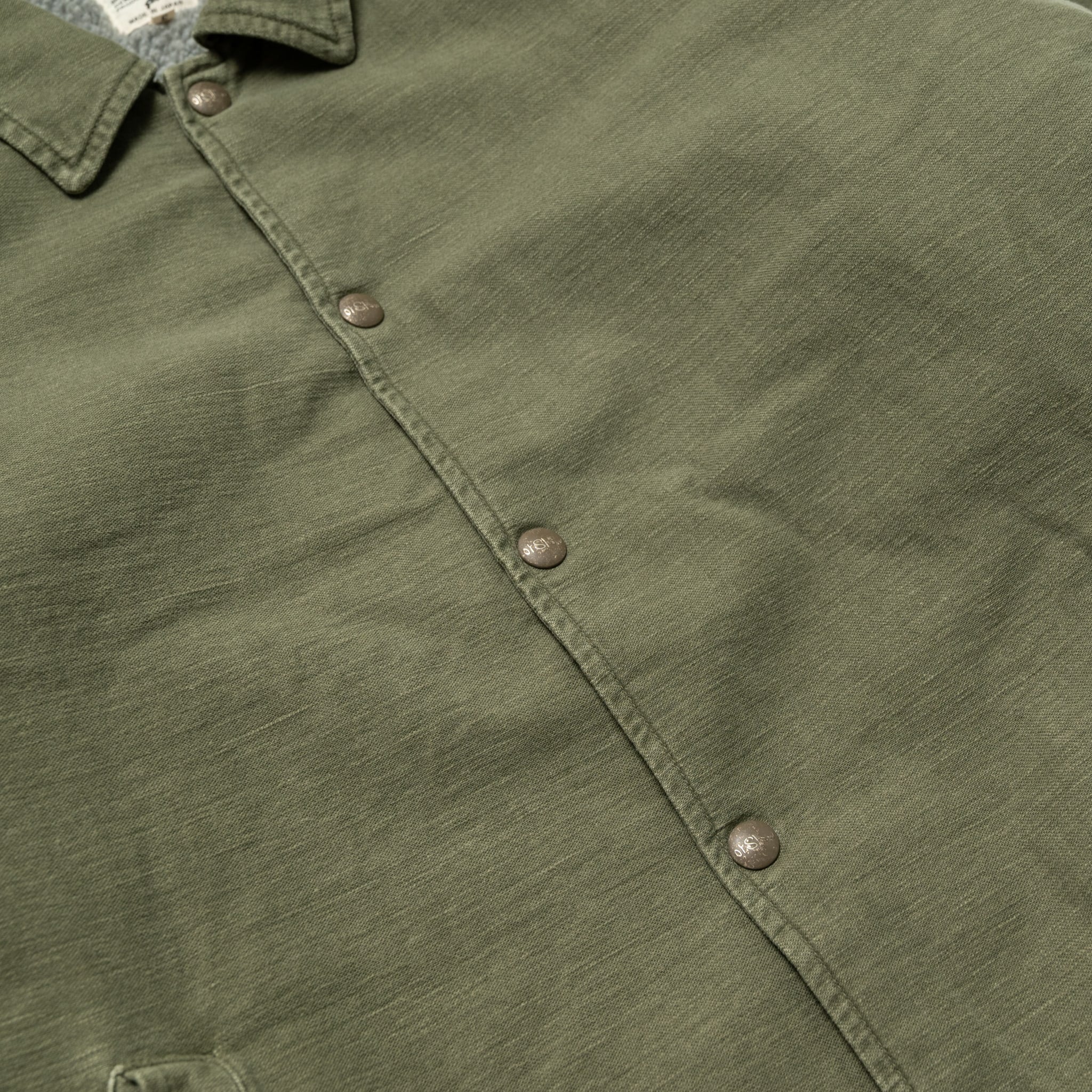 Vintage Washed Coach Jacket With Fleece Lining - Dark Olive