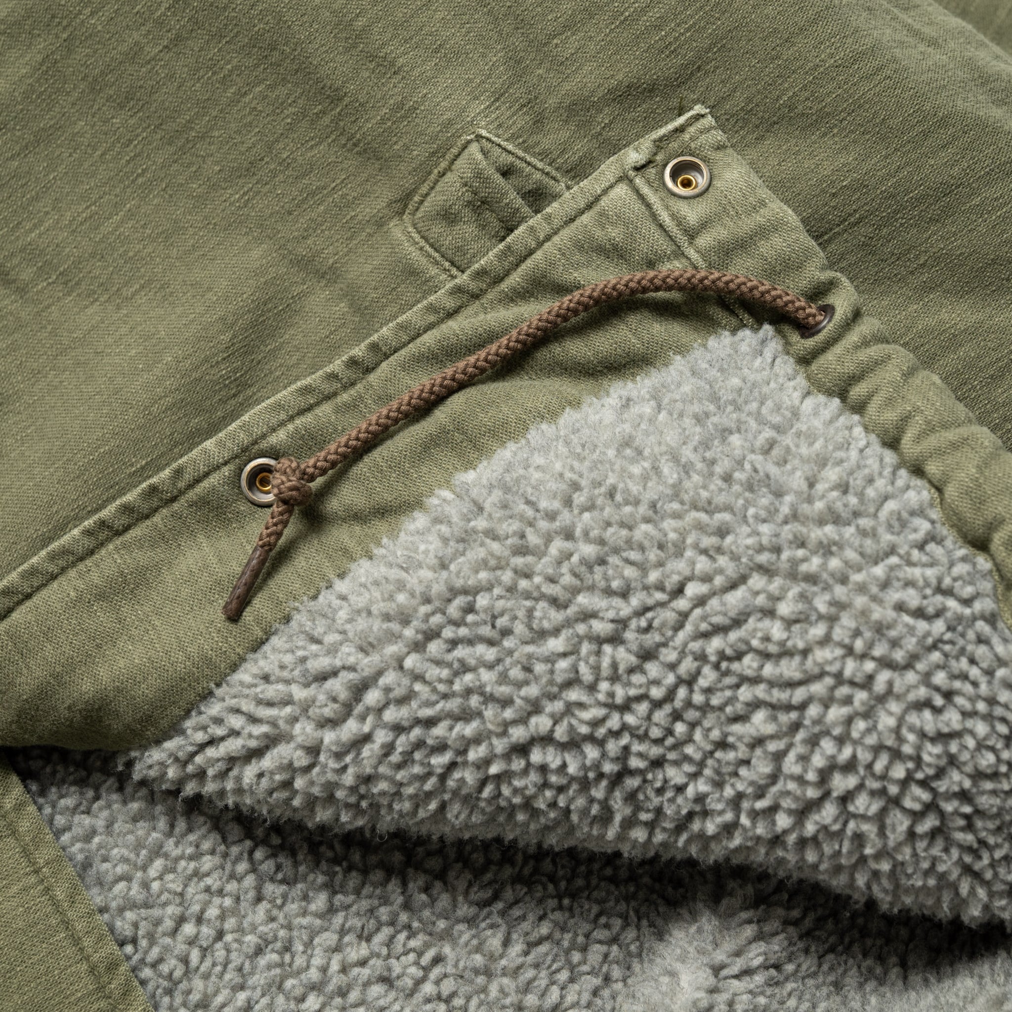 Vintage Washed Coach Jacket With Fleece Lining - Dark Olive