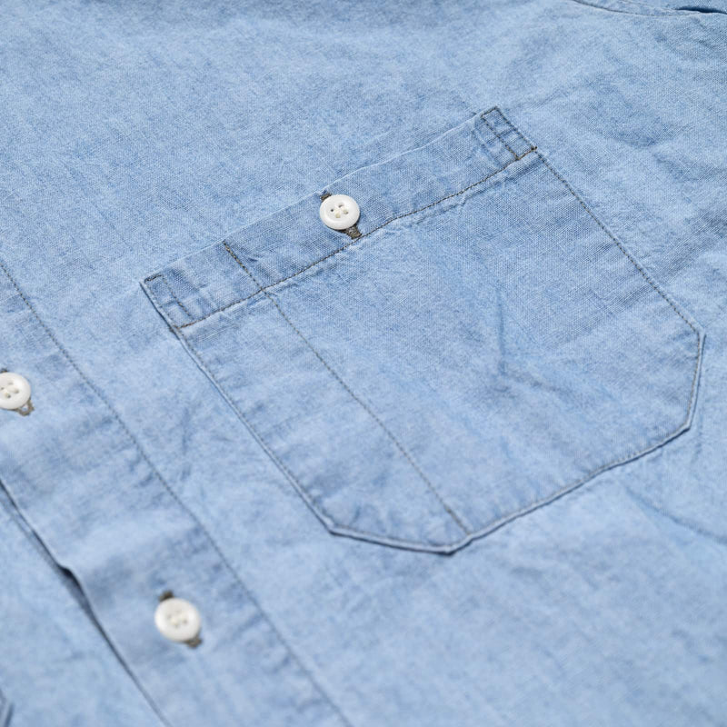orSlow Chambray 60's Work Shirt Chambray Bleached Pocket