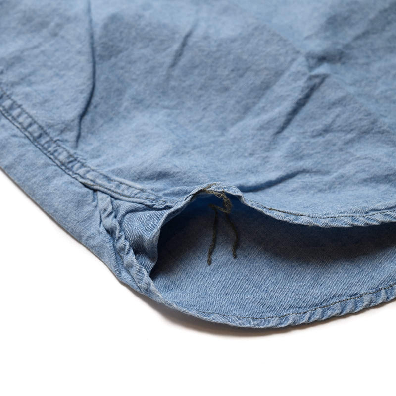 orSlow Chambray 60's Work Shirt Chambray Bleached Chainstitch Run Off