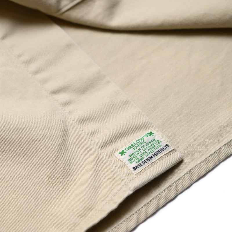 orslow Cotton Twill 60's Work Shirt Beige Label