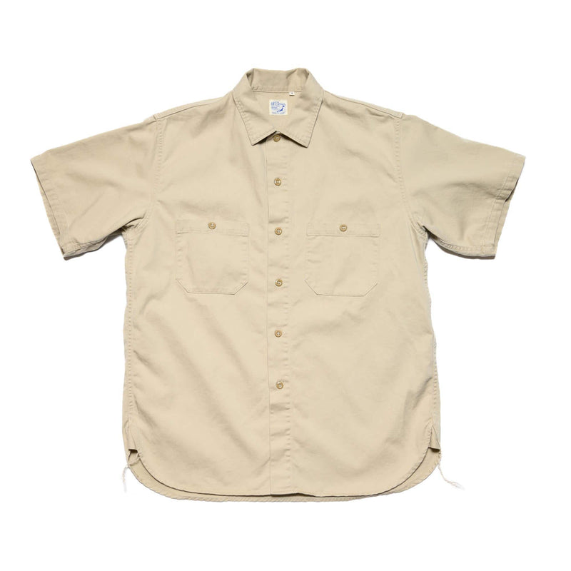 orslow Cotton Twill 60's Work Shirt Beige