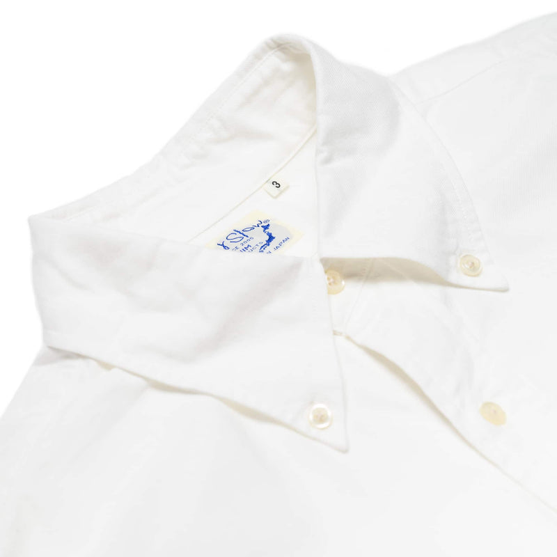 orSlow Standard Oxford White Button Down Shirt White Collar