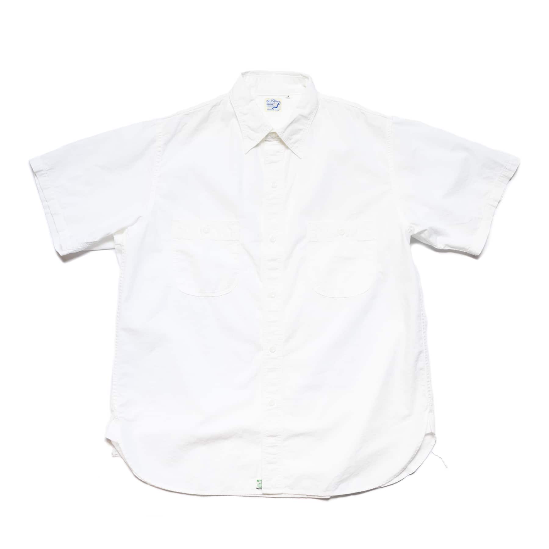 Short Sleeve Chambray Work Shirt - White