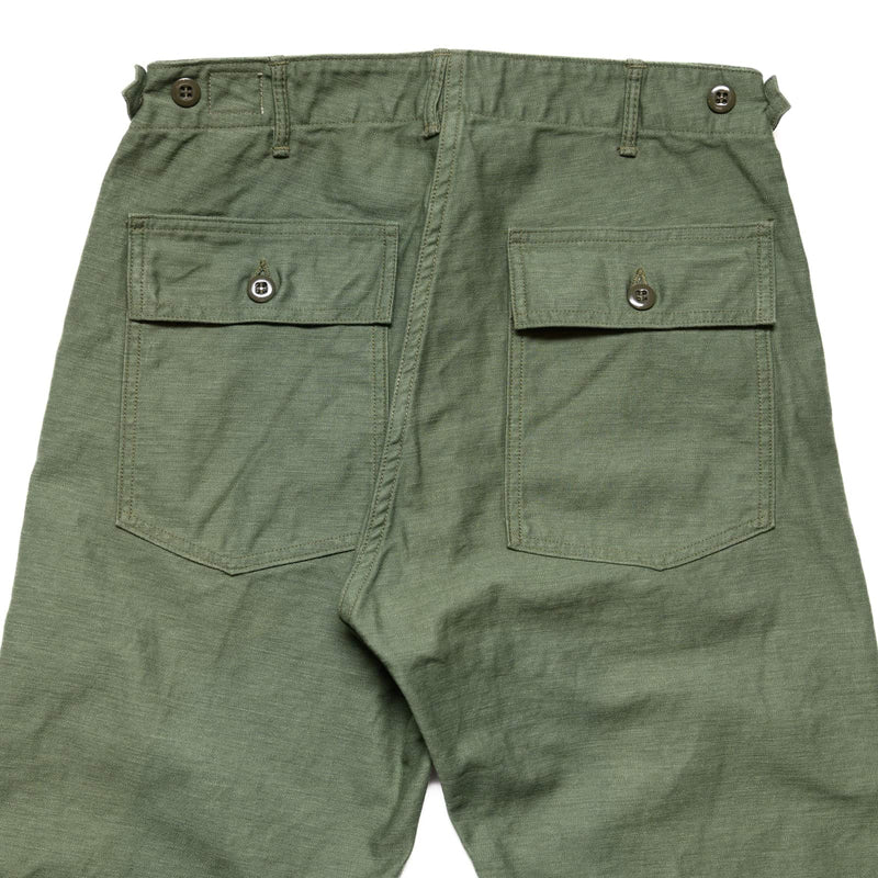 orSlow US Army Fatigue Pants (Slim Fit) Green Rear Top Block