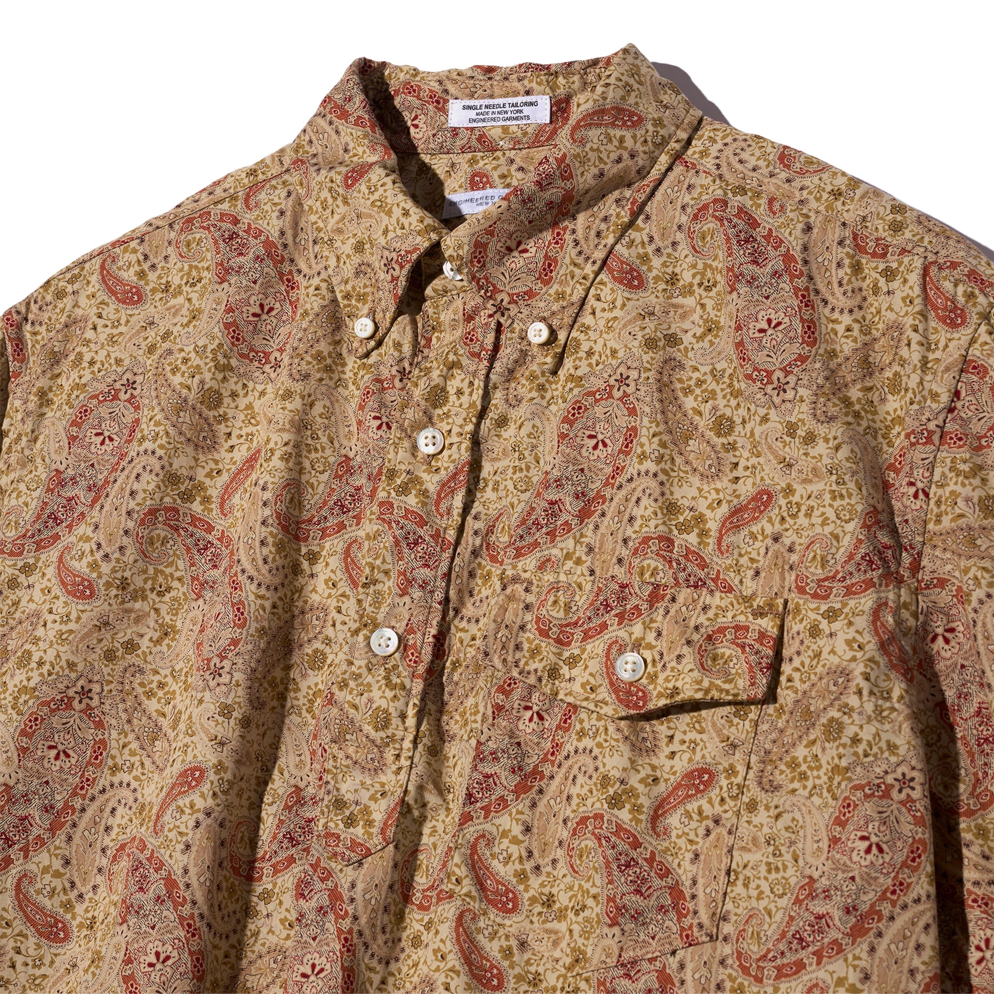 Popover BD Shirt - Khaki Cotton Paisley Print