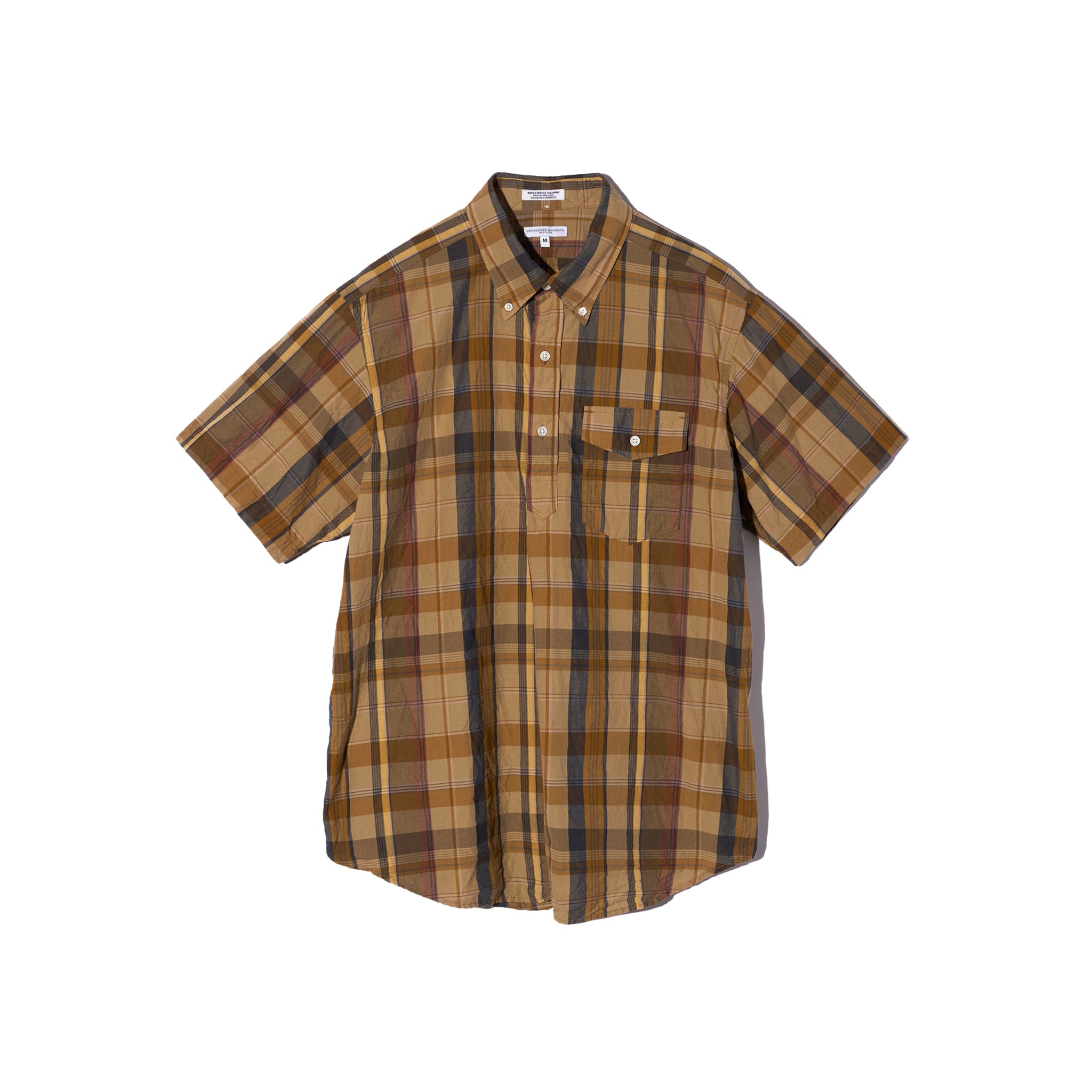 Popover BD Shirt - Olive Cotton Madras Plaid