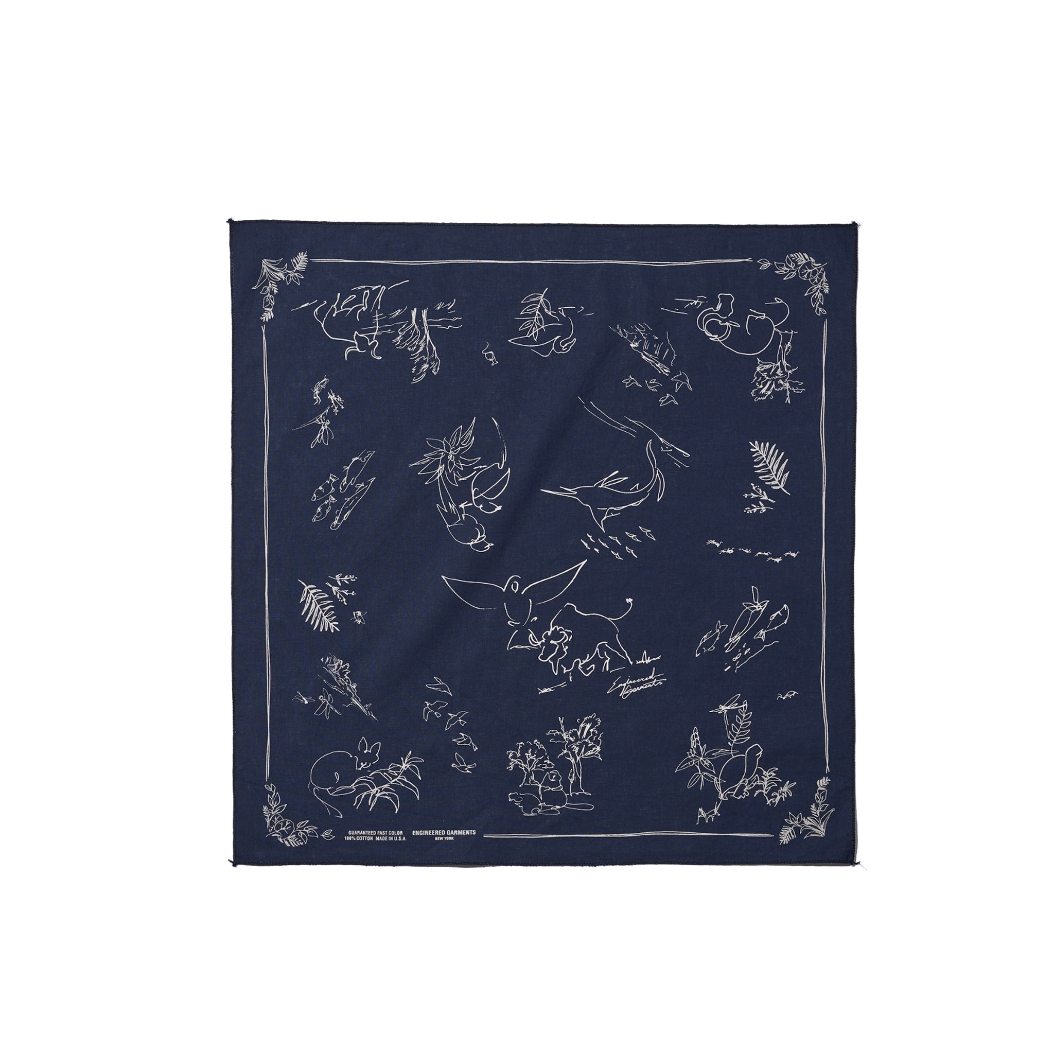 Printed Bandana - Navy Animal