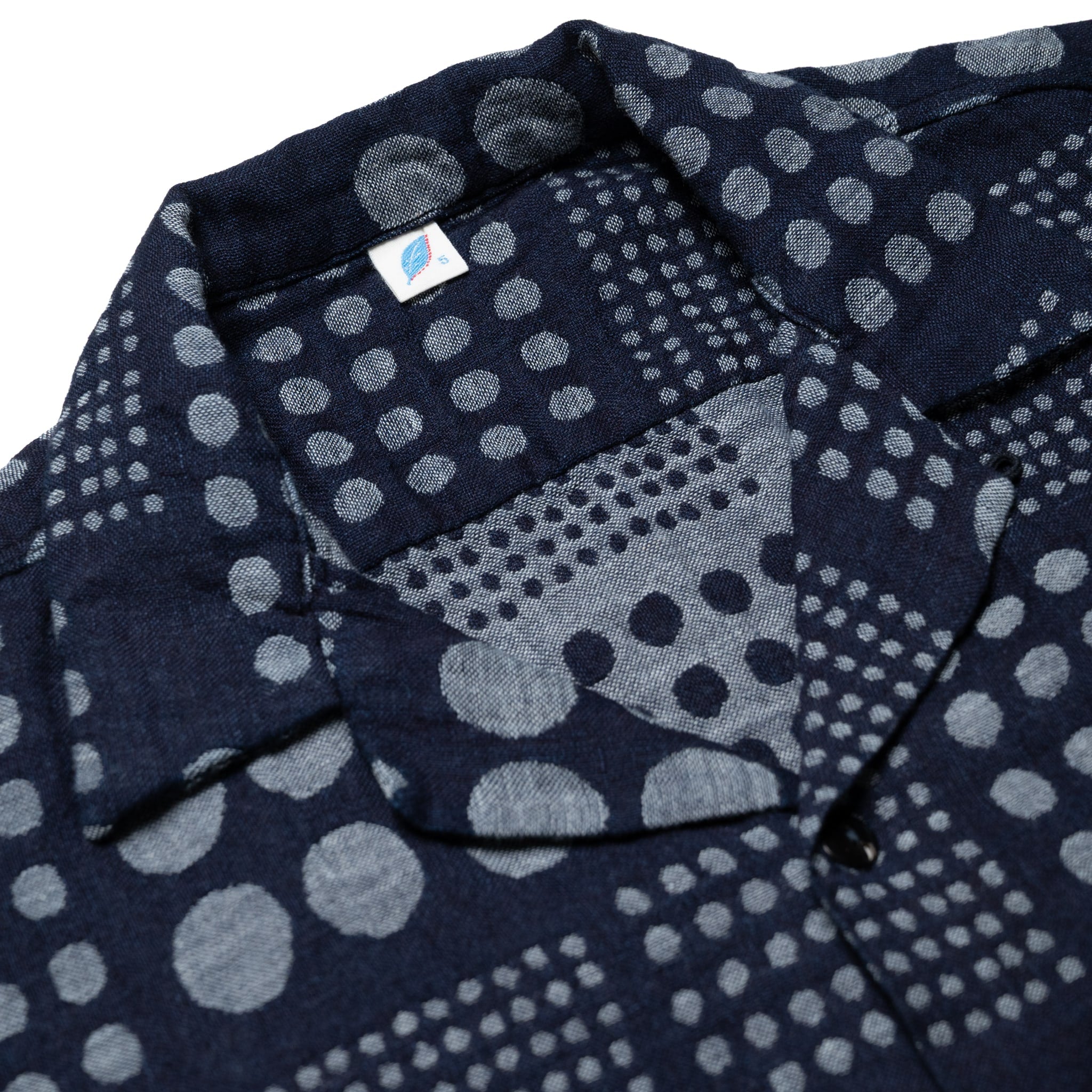 SS-2232-1 Jacquard Open Collar Short Sleeve Shirt - Random Dots