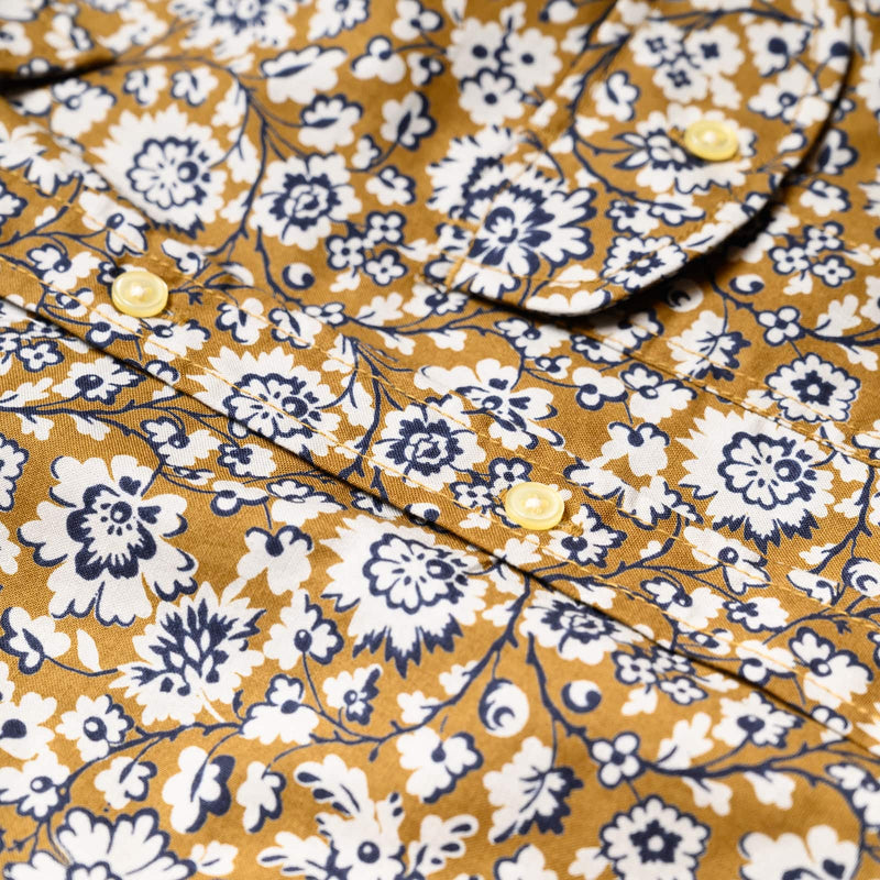 Rogue Territory Maker Shirt Short Sleeve Gold Floral Pocket