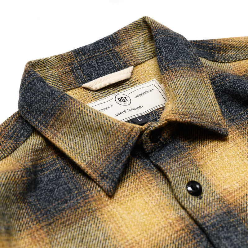 Rogue Territory BM Shirt Gold Ombre Plaid Collar