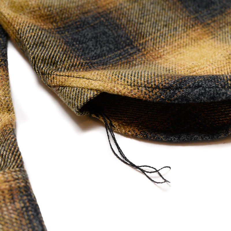 Rogue Territory BM Shirt Gold Ombre Plaid Chain Stitch Run Off