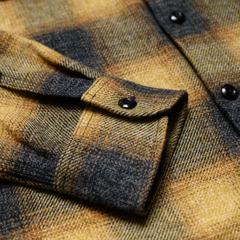 Rogue Territory BM Shirt Gold Ombre Plaid Cuff
