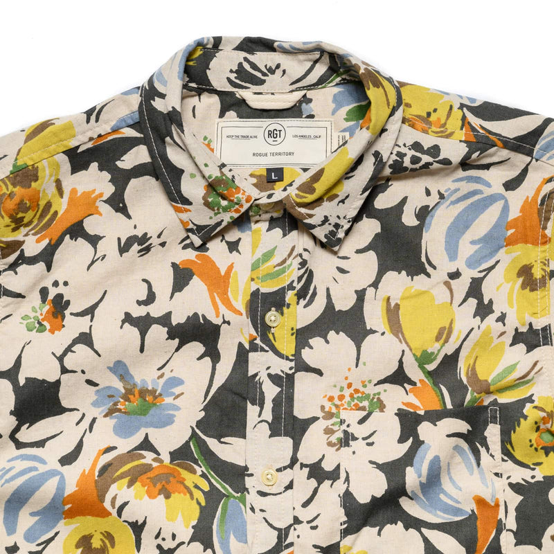 Oxford Shirt - Grey Floral Linen