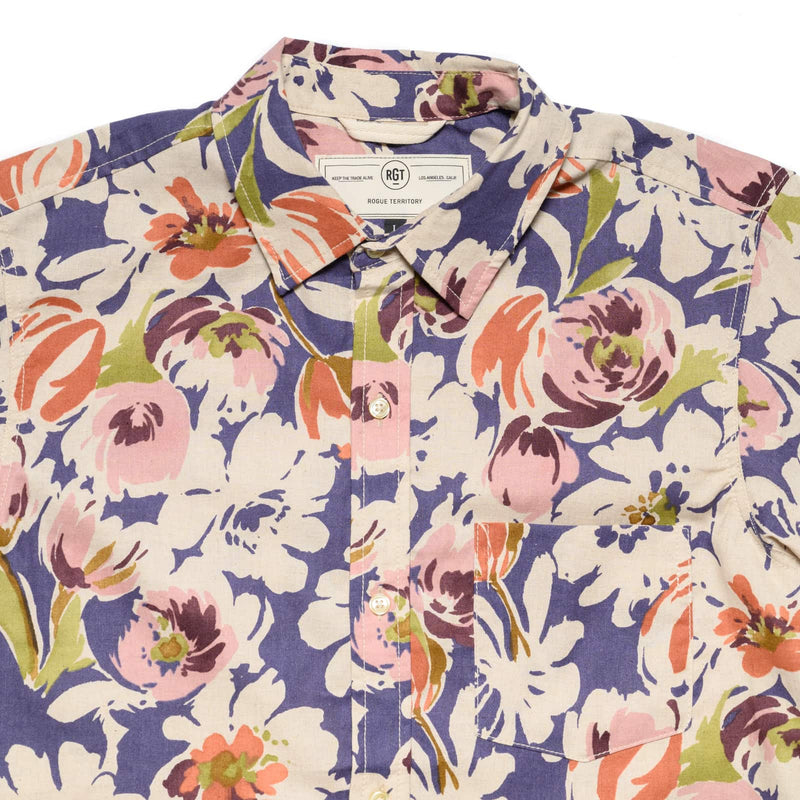 Oxford Shirt - Plum Floral Linen