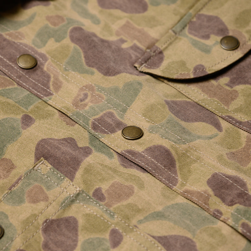 Rogue Territory Service Shirt Frog Camo Selvedge Brass Snap