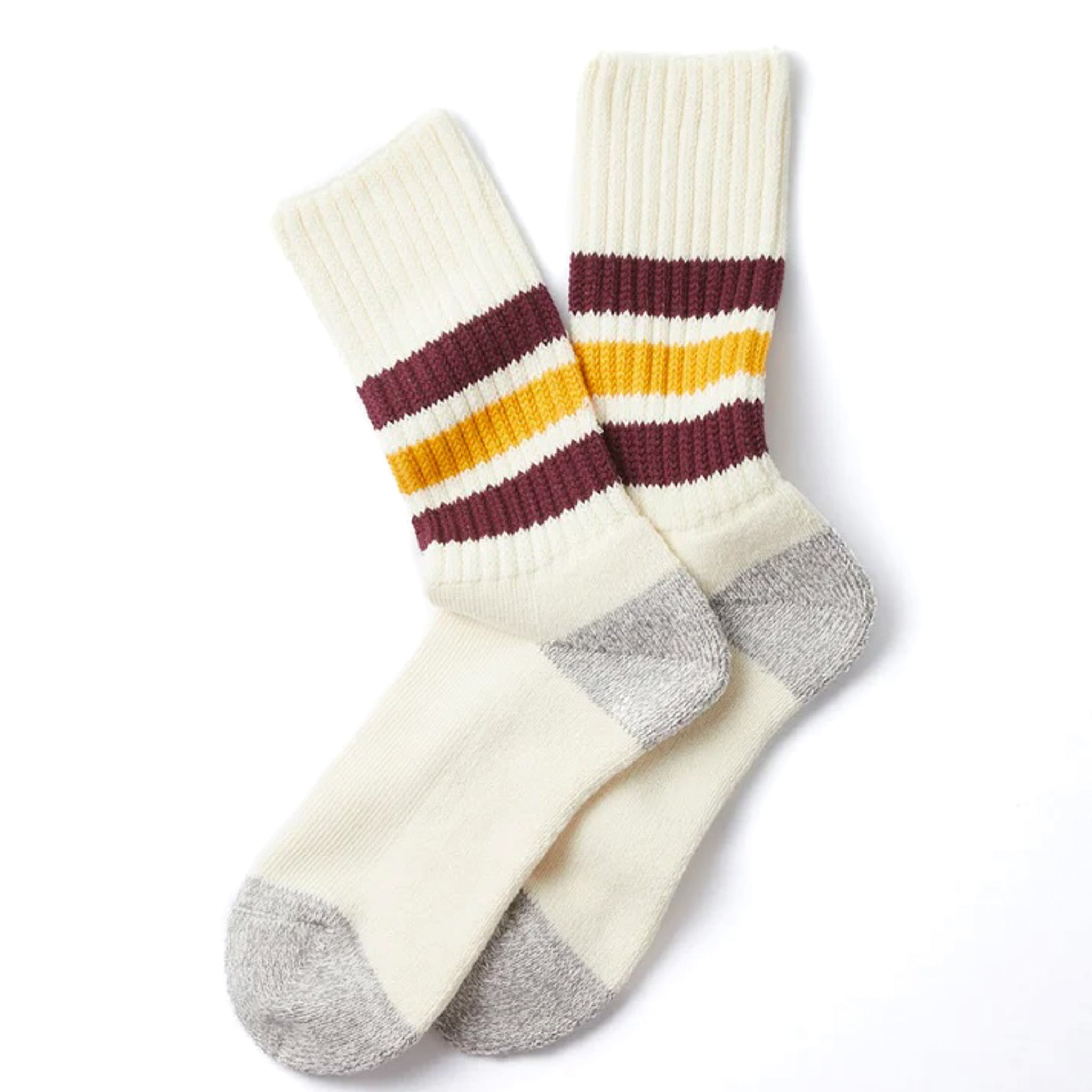 R1255 Coarse Ribbed - Bordeaux/Yellow