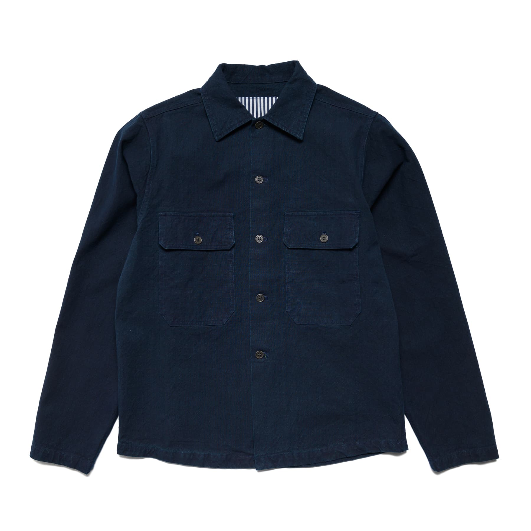 SJAS24-AR Indigo Cotton Ripstop “Kokiran” Military Shirt