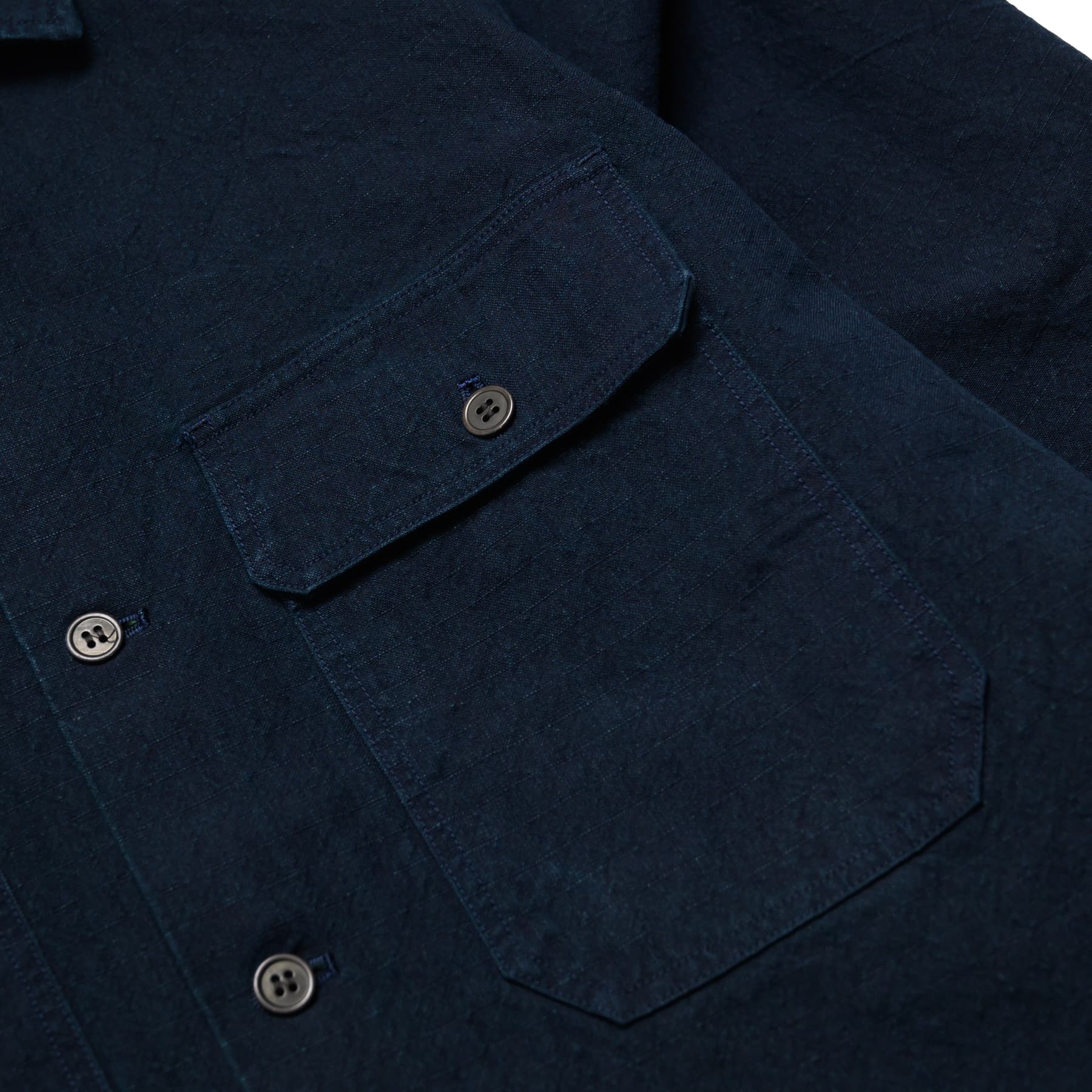 SJAS24-AR Indigo Cotton Ripstop “Kokiran” Military Shirt