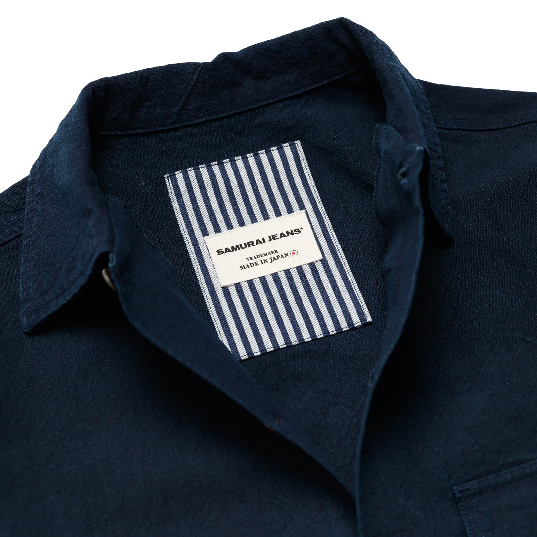 SJAS24-AR Indigo Cotton Ripstop “Kokiran” Military Shirt