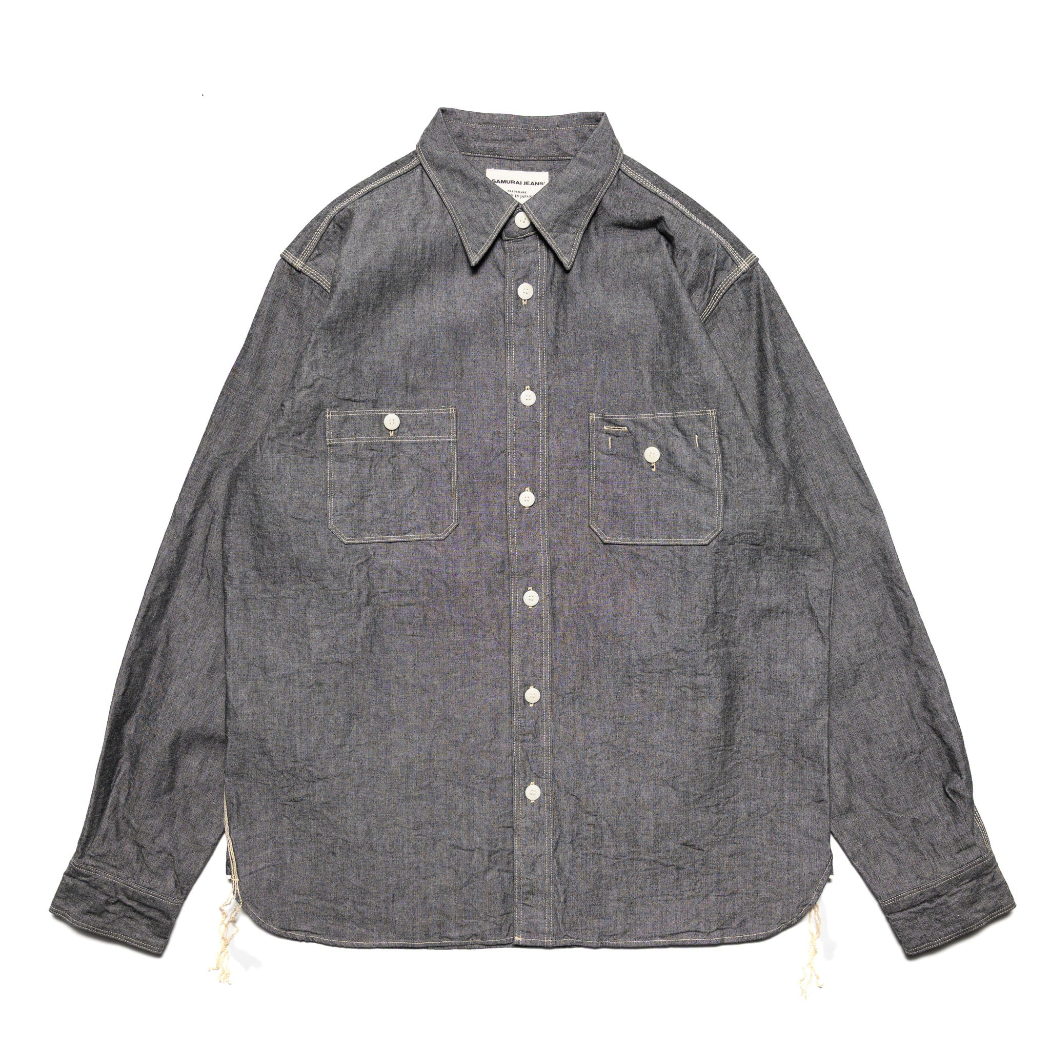Samurai SJCBS25W Selvedge Chambray Work Shirt Black | BlackBlue