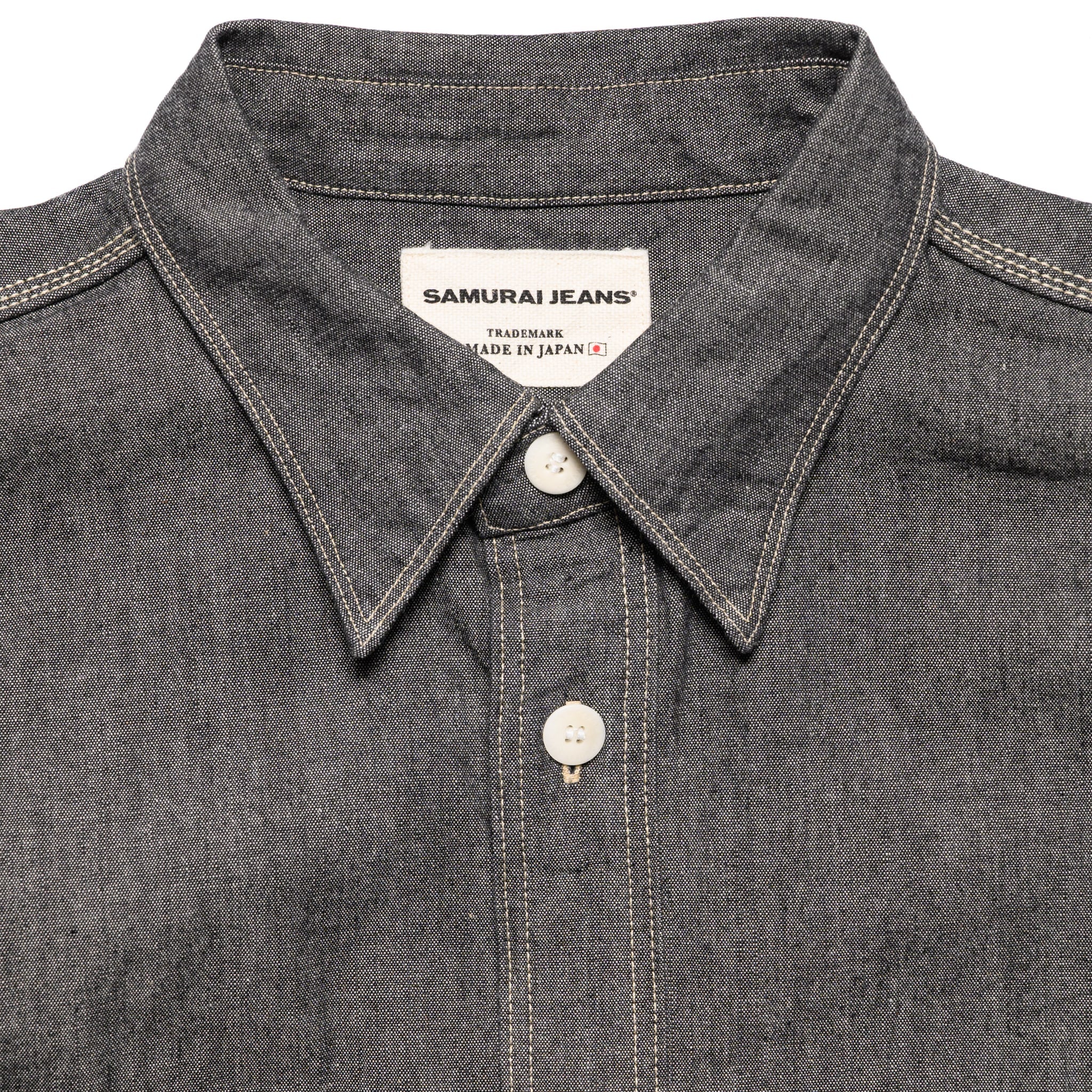 Samurai SJCBS25W Selvedge Chambray Work Shirt Black | BlackBlue