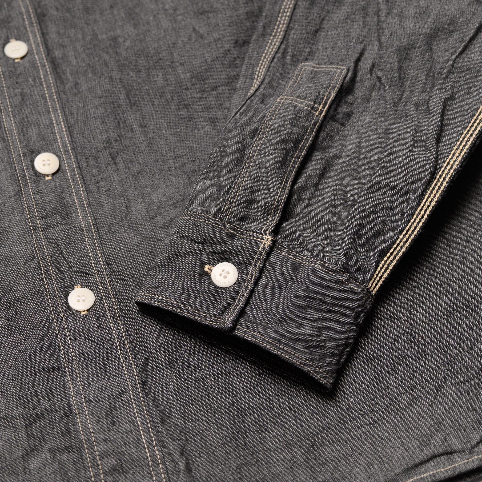 SJCBS25W Selvedge Chambray Work Shirt - Black