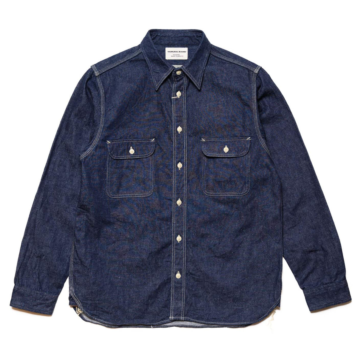 Samurai Japanese Cotton 10oz Denim Shirt Indigo | BlackBlue