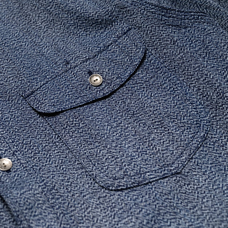 SSS23-AM Natural Indigo Heather Long Sleeve Shirt Natural Indigo Pocket