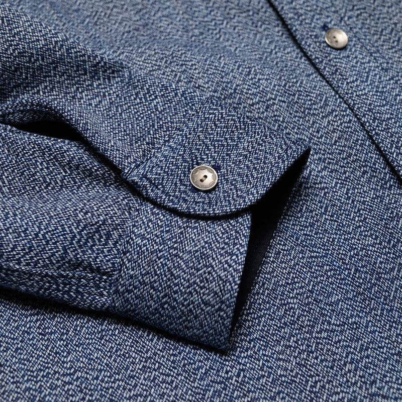 SSS23-AM Natural Indigo Heather Long Sleeve Shirt Natural Indigo Cuff Detail