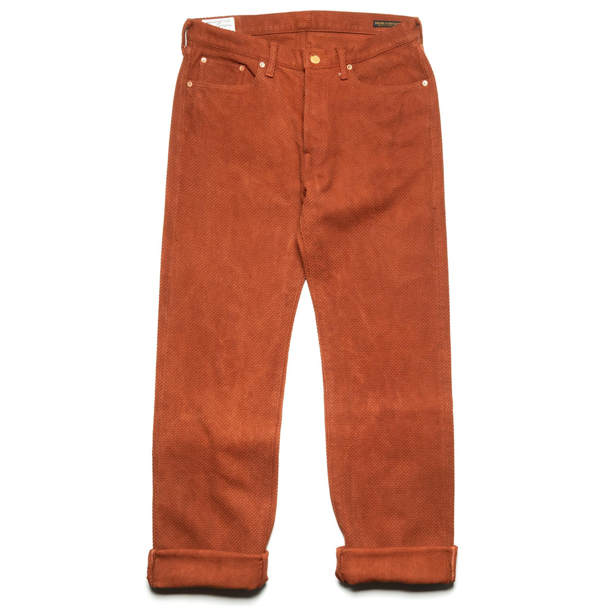 1914W Amami Mud-Dyed 17oz Sashiko Jeans Regular Straight - Brown
