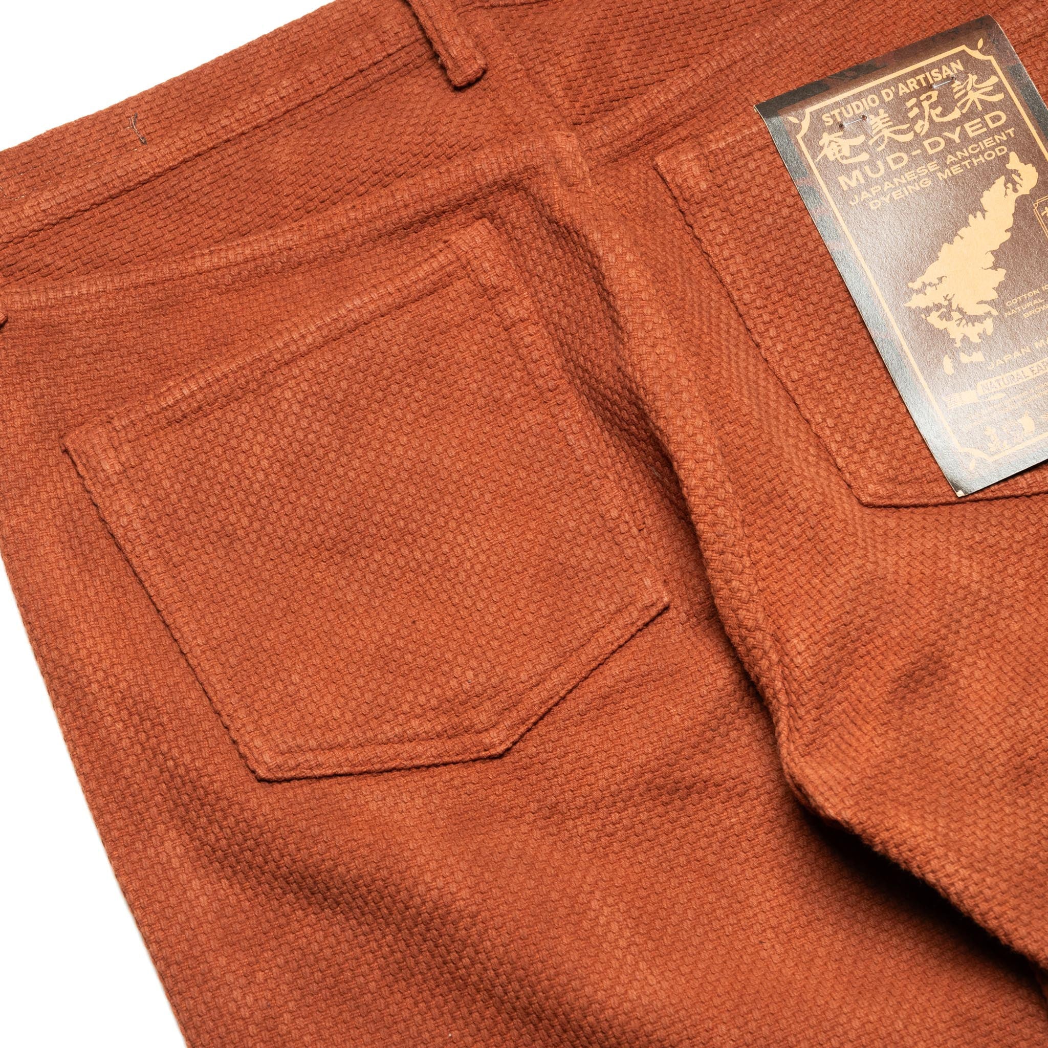 1914W Amami Mud-Dyed 17oz Sashiko Jeans Regular Straight - Brown