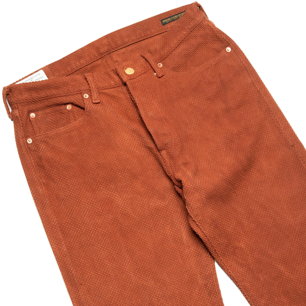 1914W Amami Mud-Dyed 17oz Sashiko Jeans Regular Straight - Brown