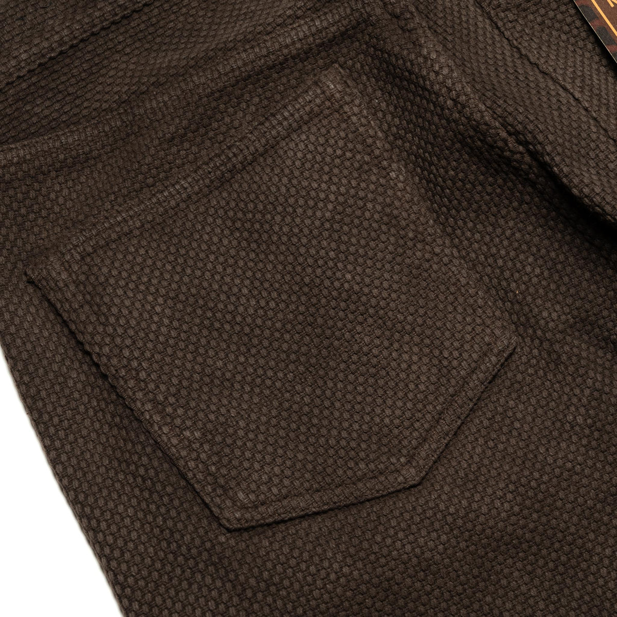 1914W Amami Mud-Dyed 17oz Sashiko Jeans Regular Straight - Dark Brown