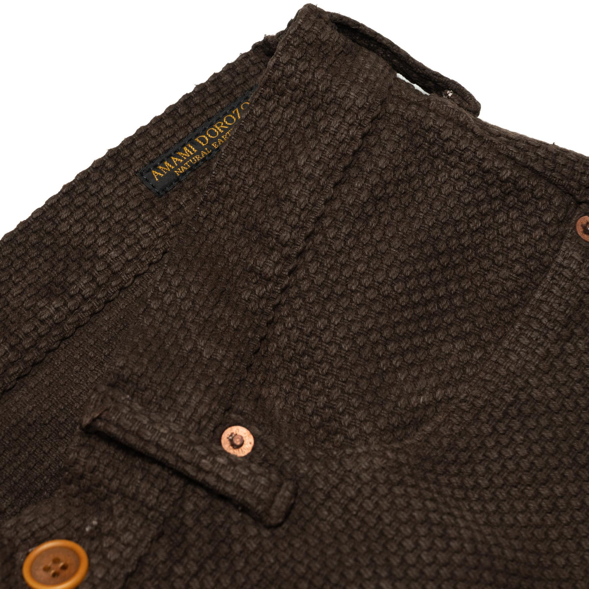 1914W Amami Mud-Dyed 17oz Sashiko Jeans Regular Straight - Dark Brown