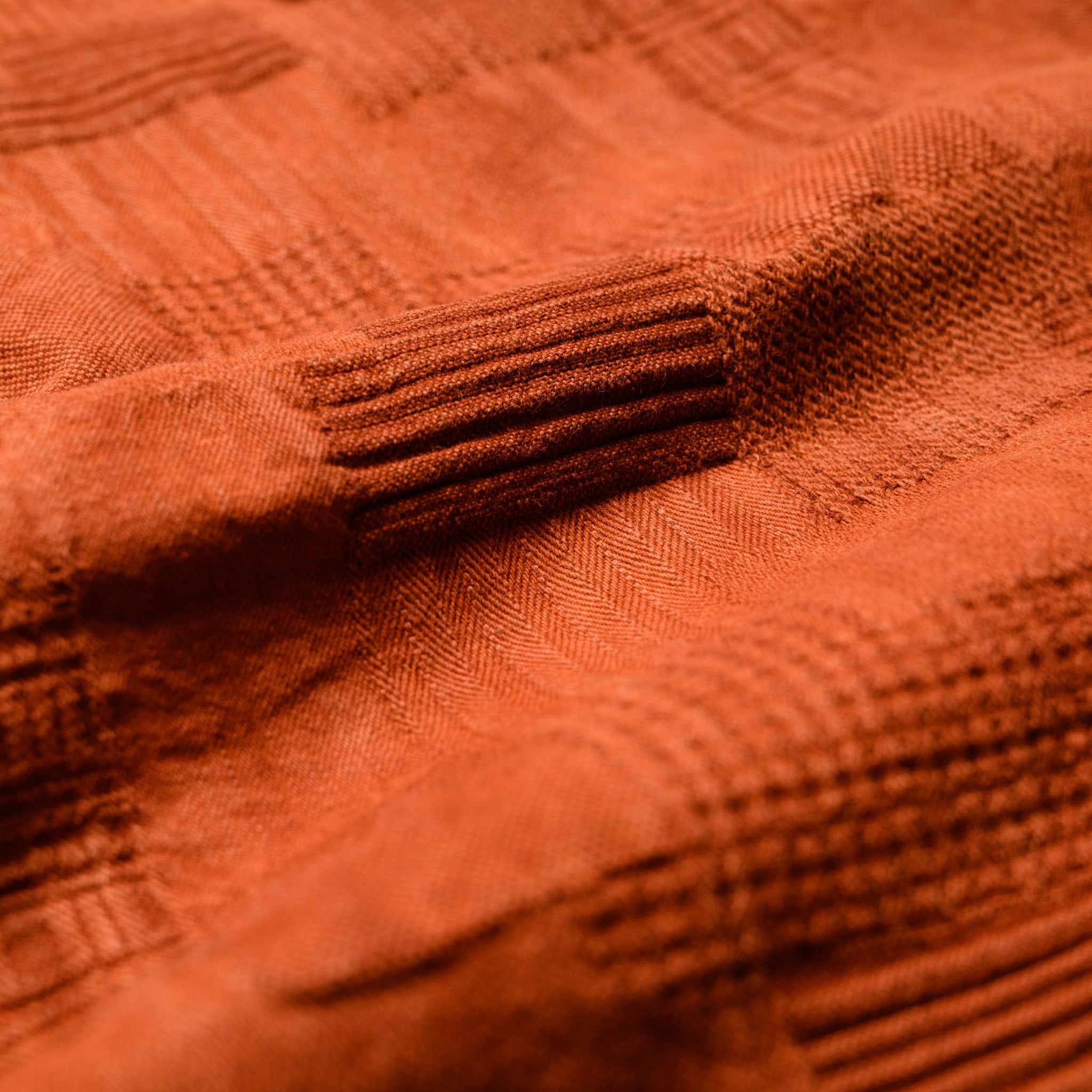 5717 "Amami Dorozome" Boro Jacquard Shirt - Brown