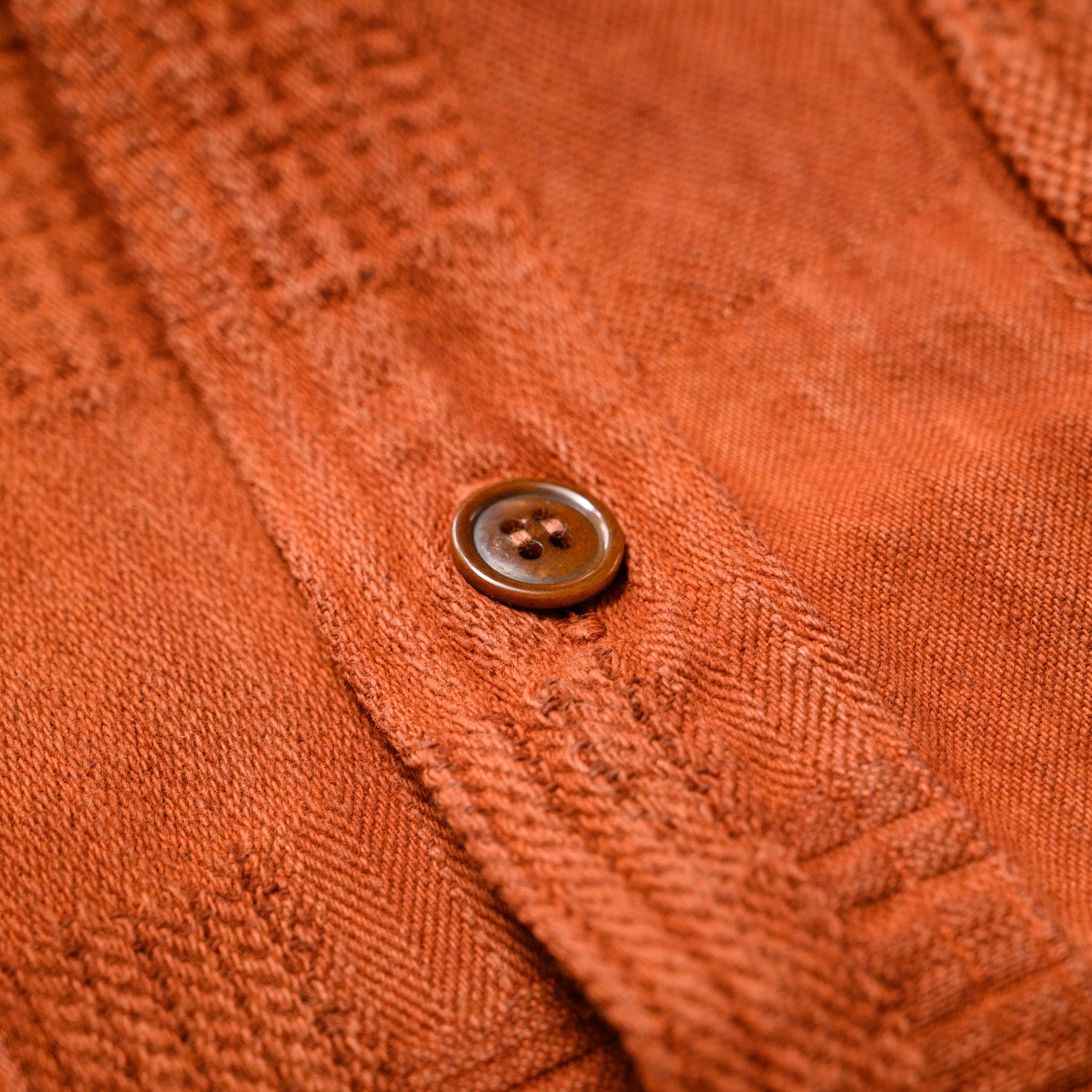 5717 "Amami Dorozome" Boro Jacquard Shirt - Brown