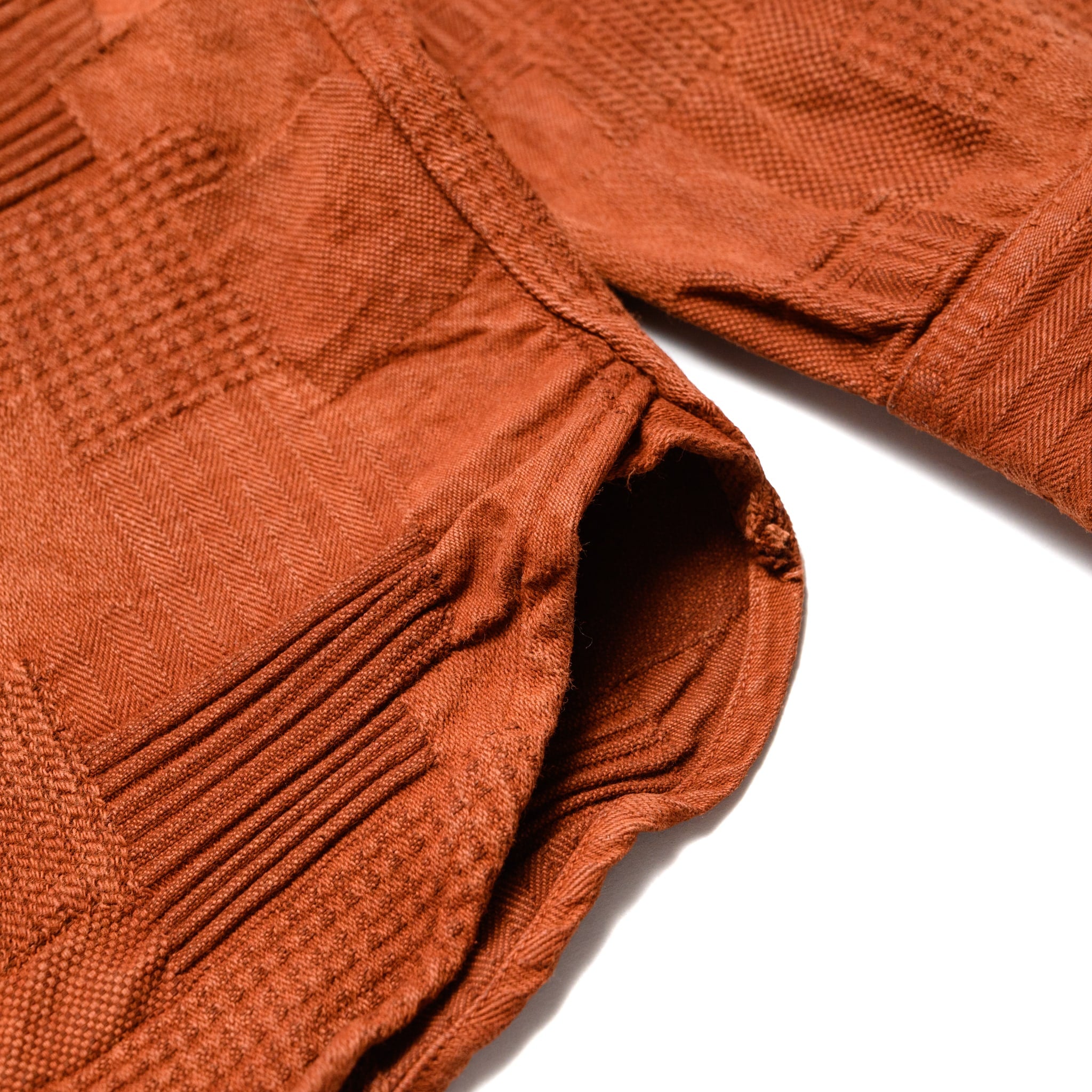 5717 "Amami Dorozome" Boro Jacquard Shirt - Brown