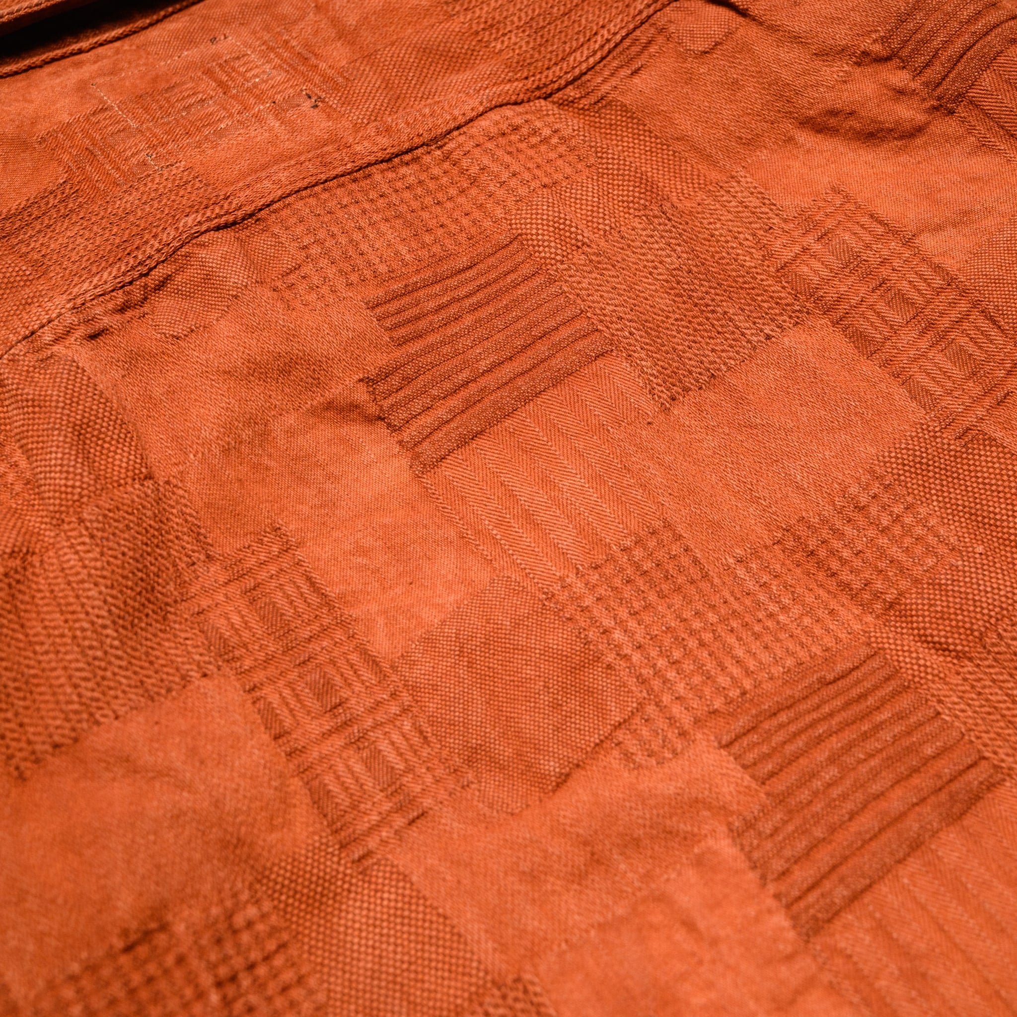 5717 "Amami Dorozome" Boro Jacquard Shirt - Brown