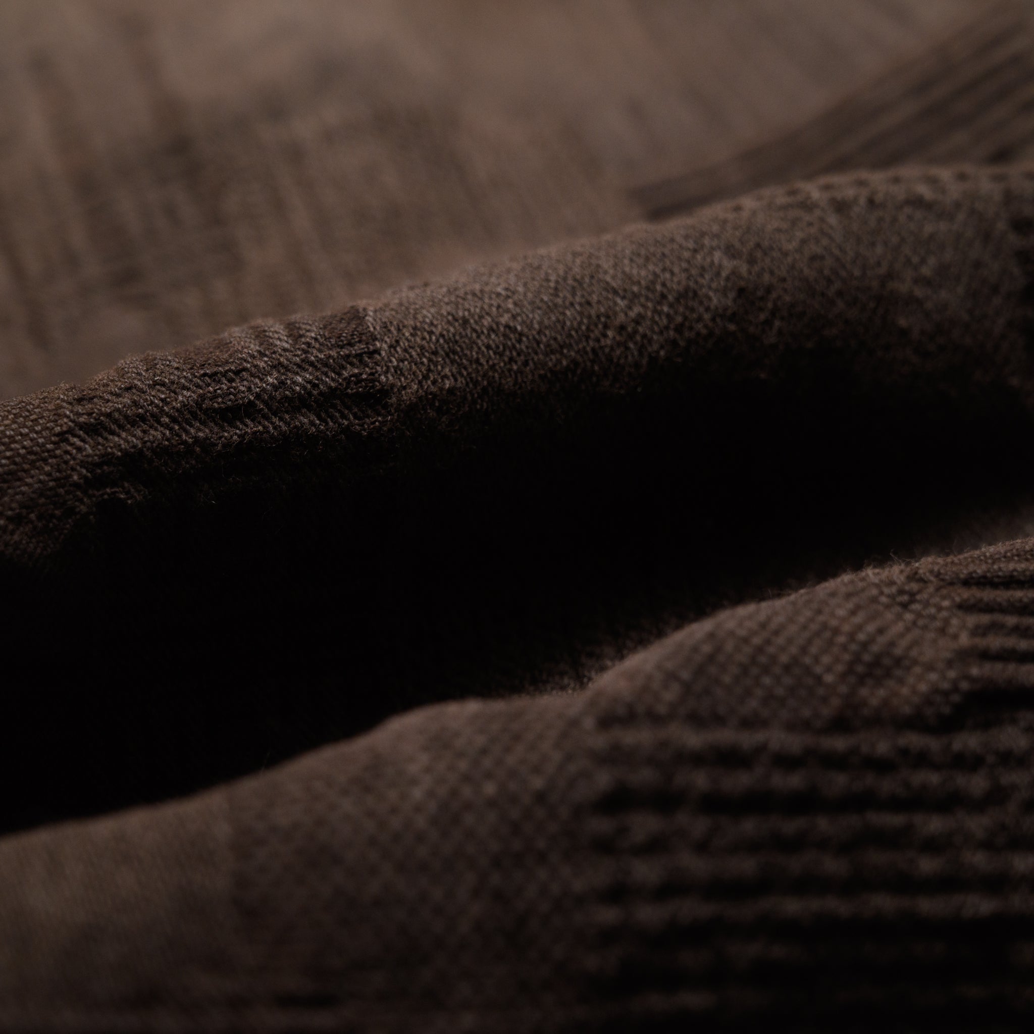 5717 "Amami Dorozome" Boro Jacquard Shirt - Dark Brown