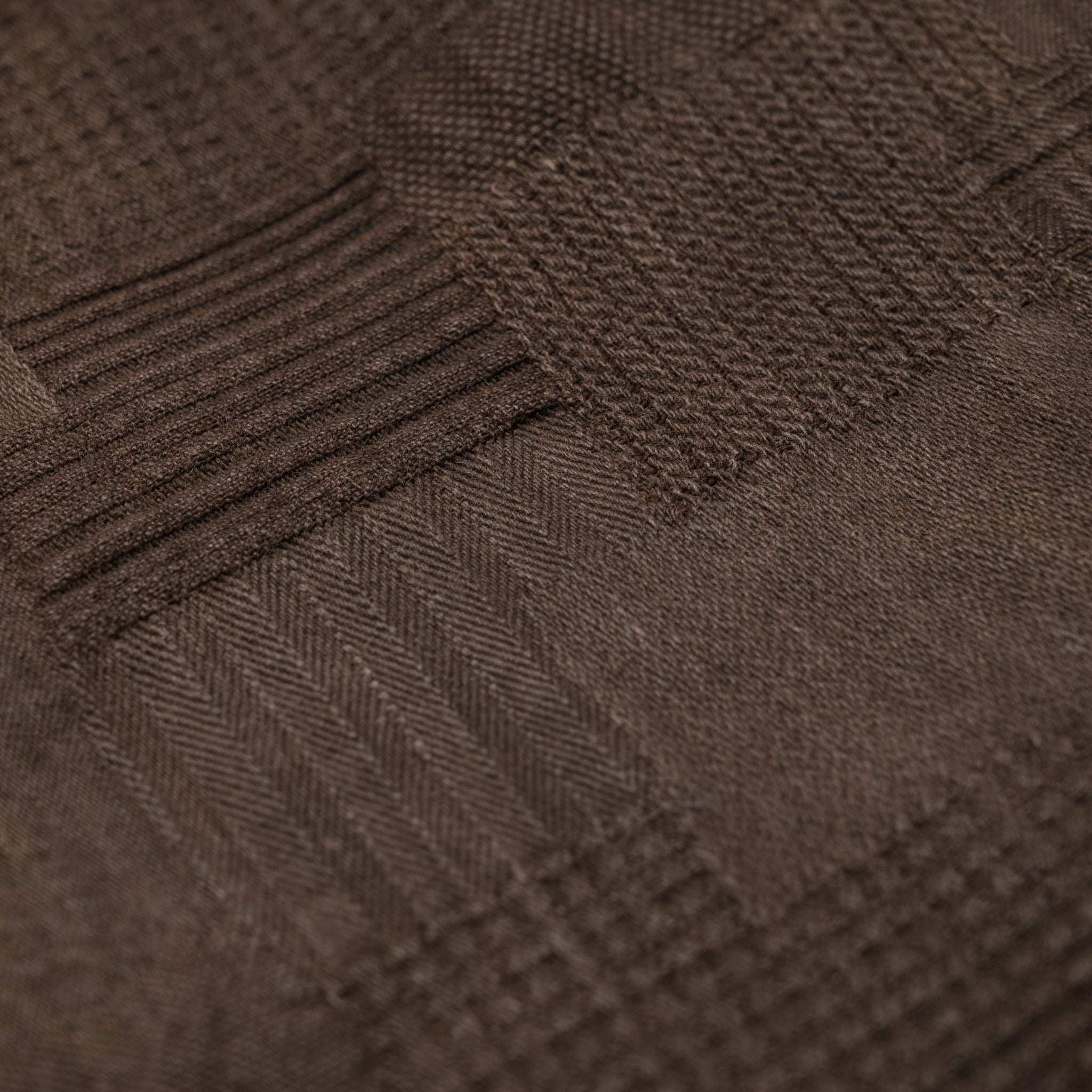 5717 "Amami Dorozome" Boro Jacquard Shirt - Dark Brown
