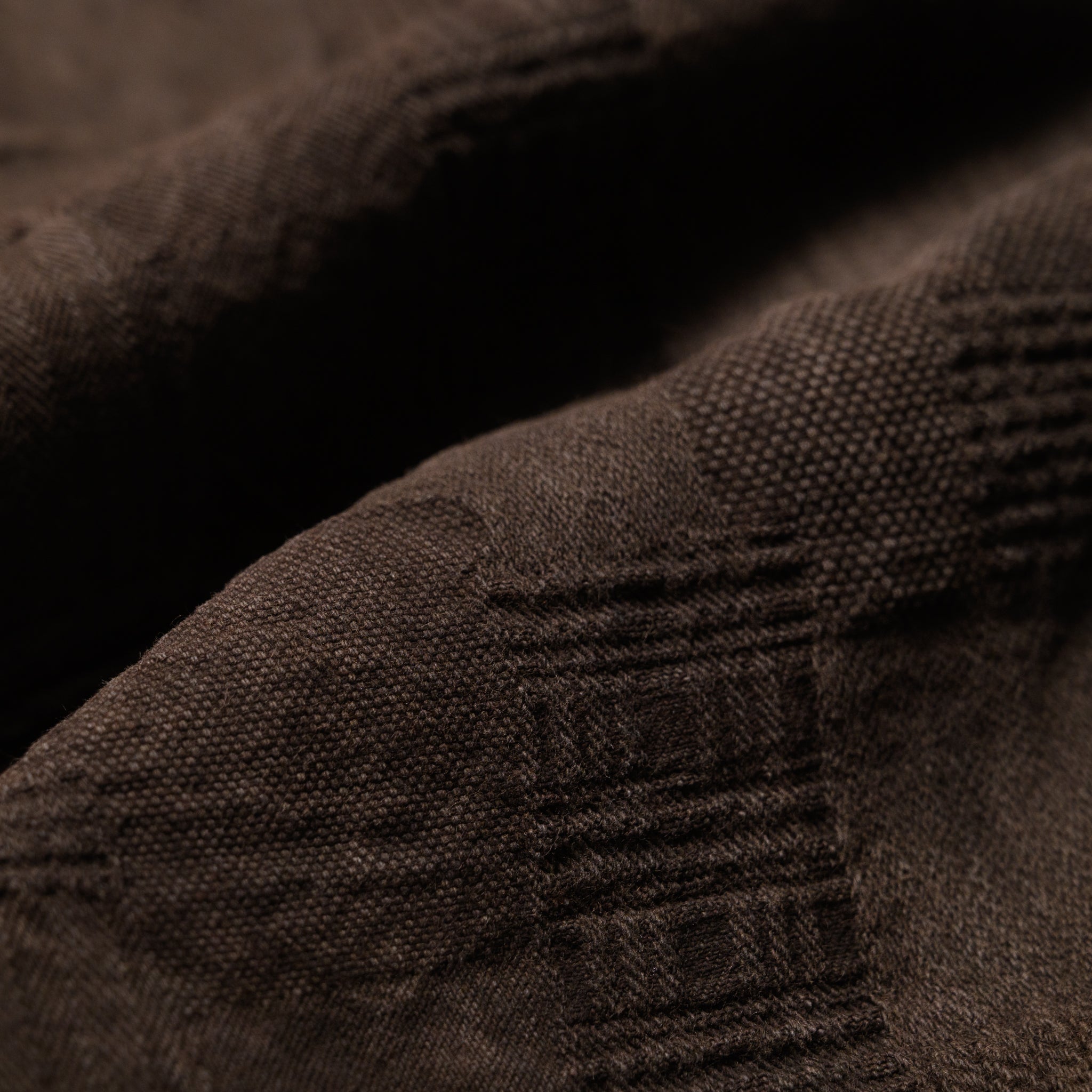 5717 "Amami Dorozome" Boro Jacquard Shirt - Dark Brown