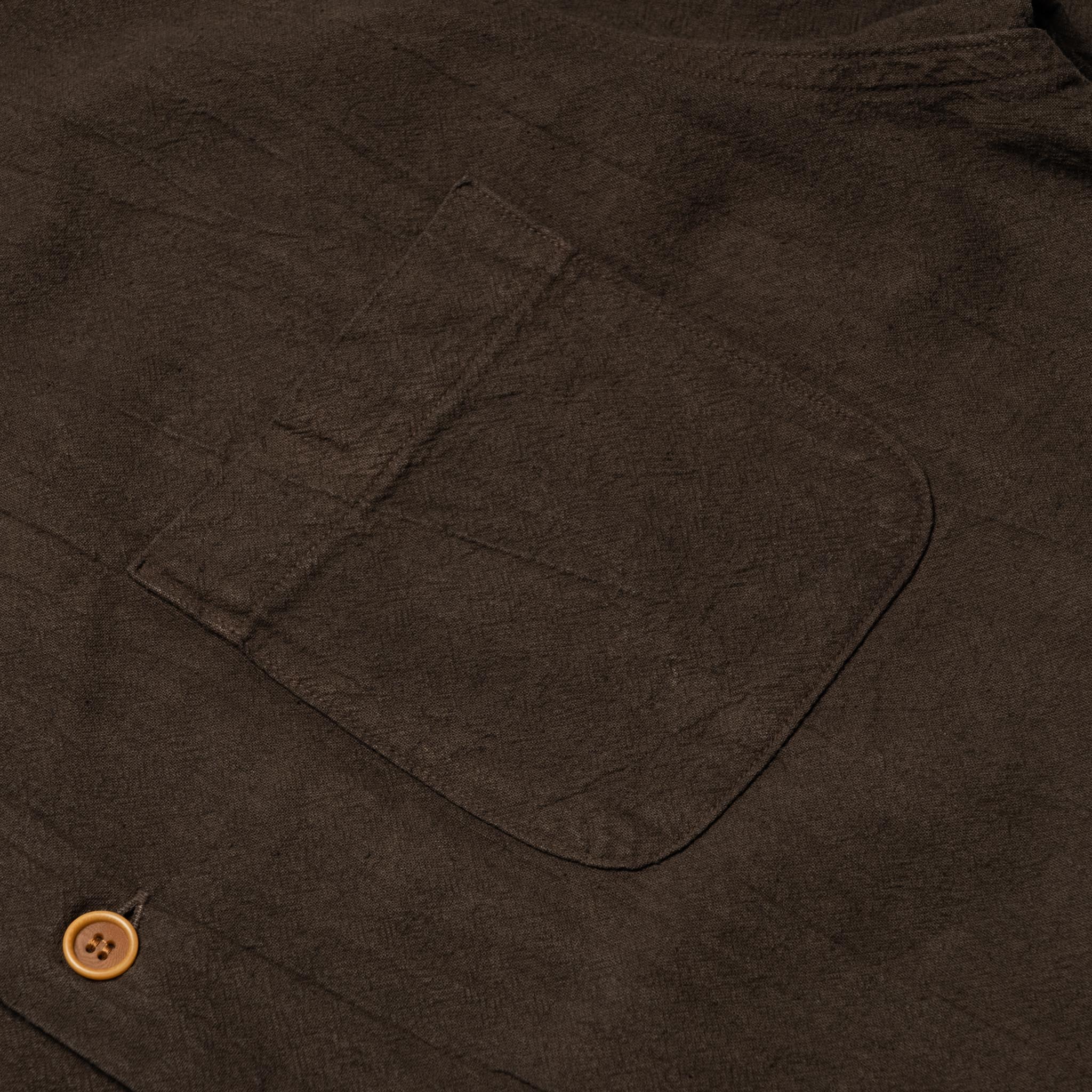 5739 Cotton/Linen Amami-Dorozome Mud-Dyed Shirt - Dark Brown