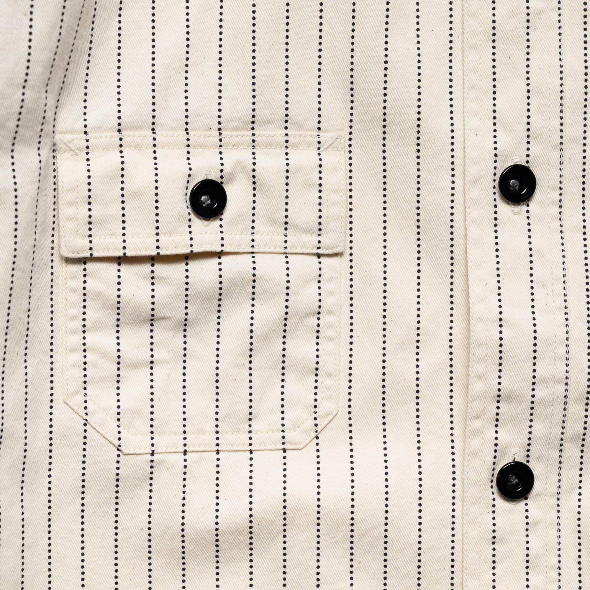 Fiction Romance SC27076 8.5oz White Wabash Stripe Work Shirt