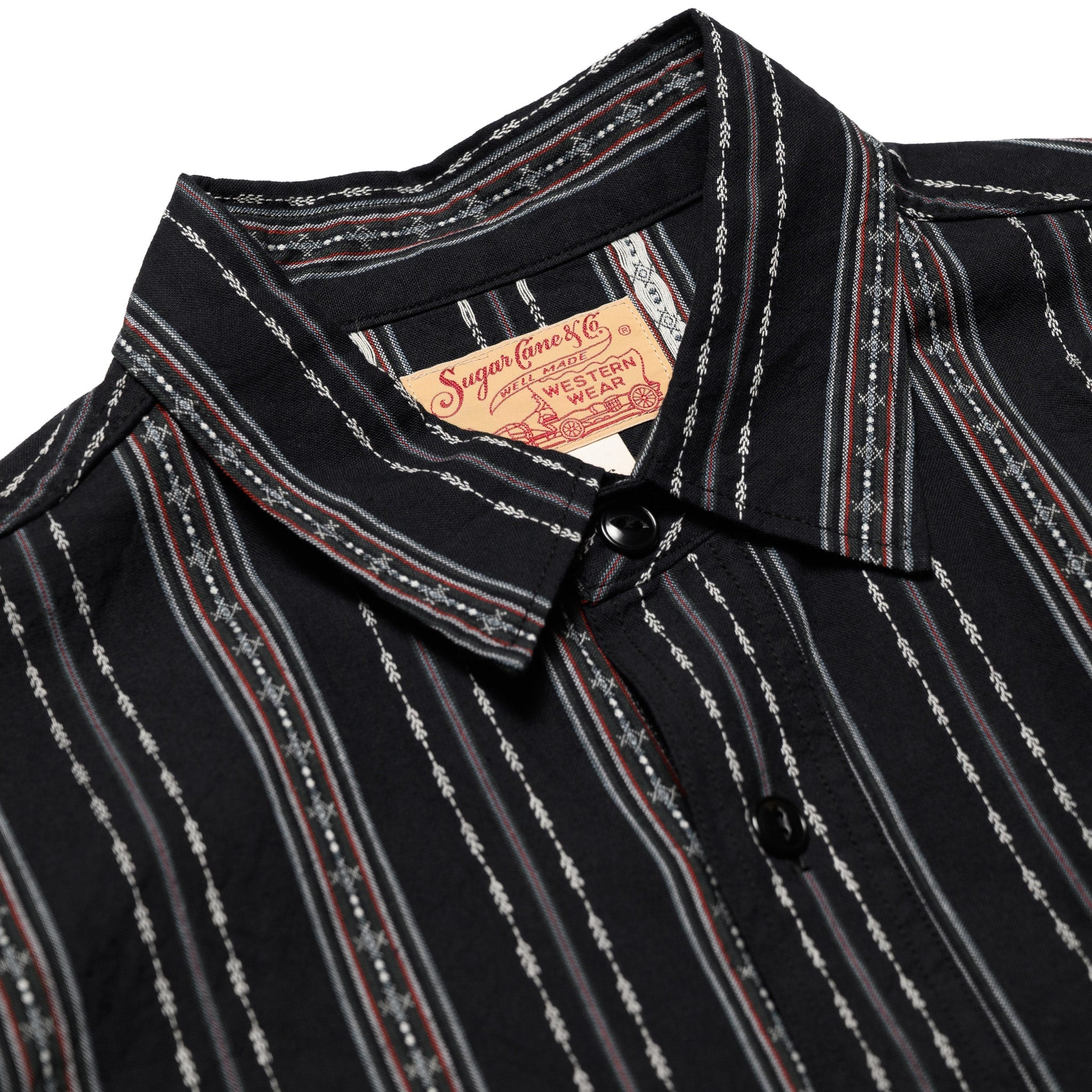 SC29462 Southwestern Dobby Stripe LS Work Shirt - Black