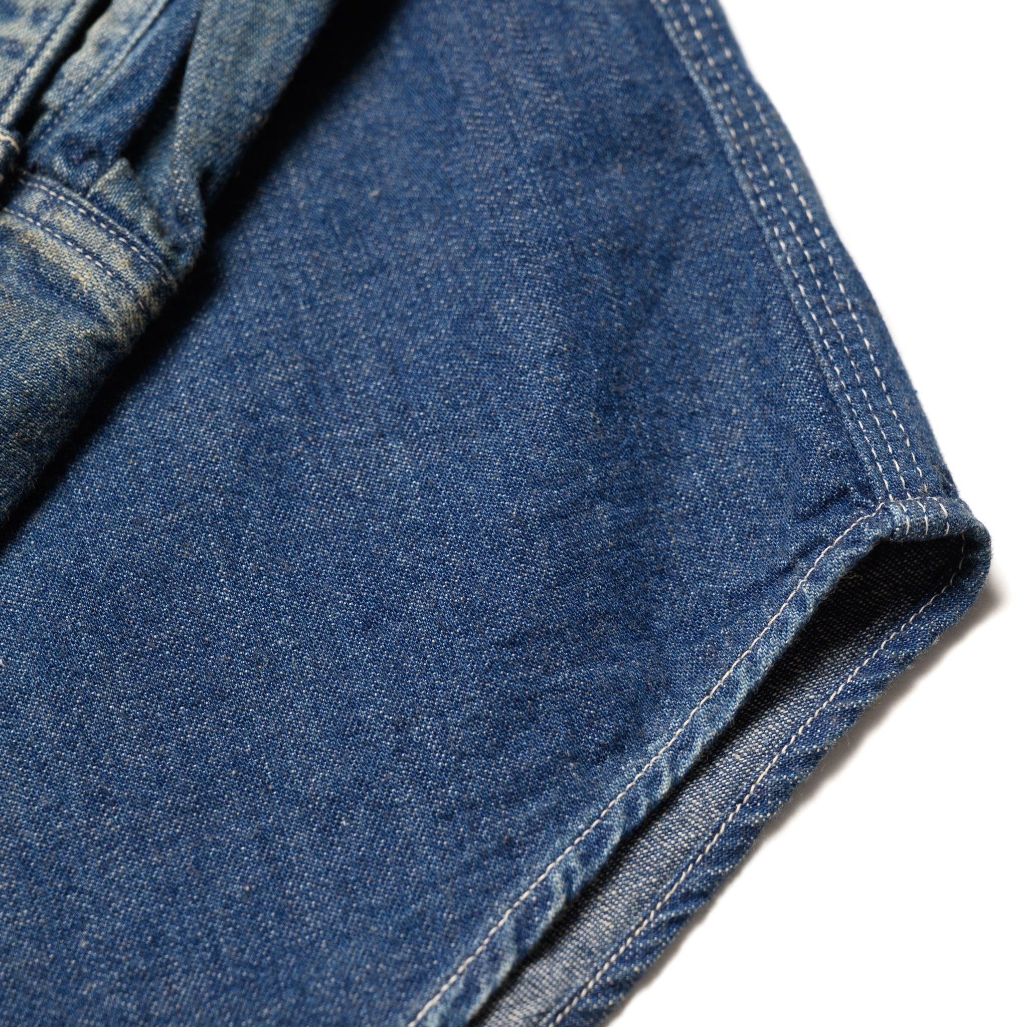 SC29474 Blue Denim Work Shirt Aged Model